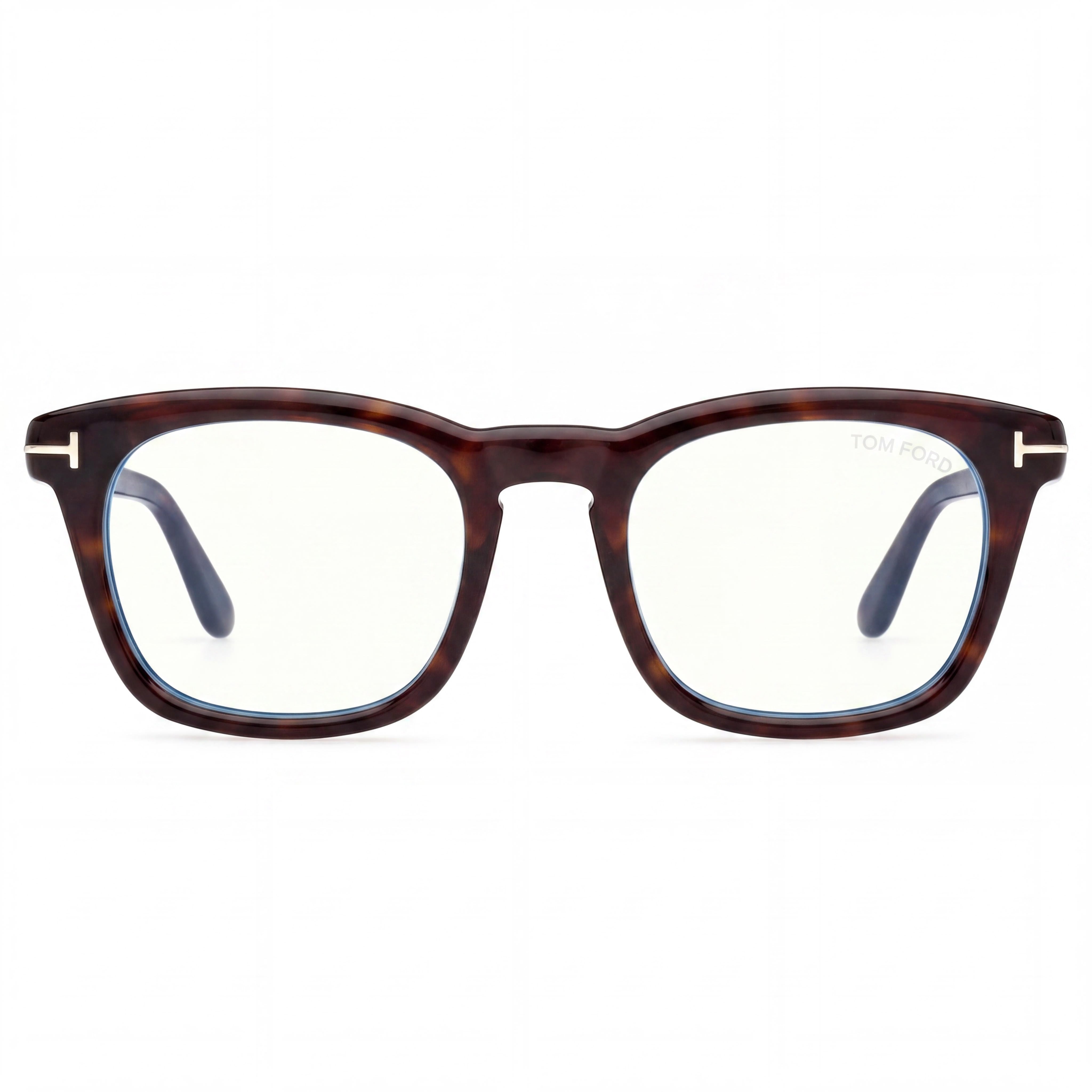 Gafas Tom Ford para hombre, de acero inoxidable, con filtro de luz azul, montura color habana oscuro, lentes gris claro, puente 21, Photo 2