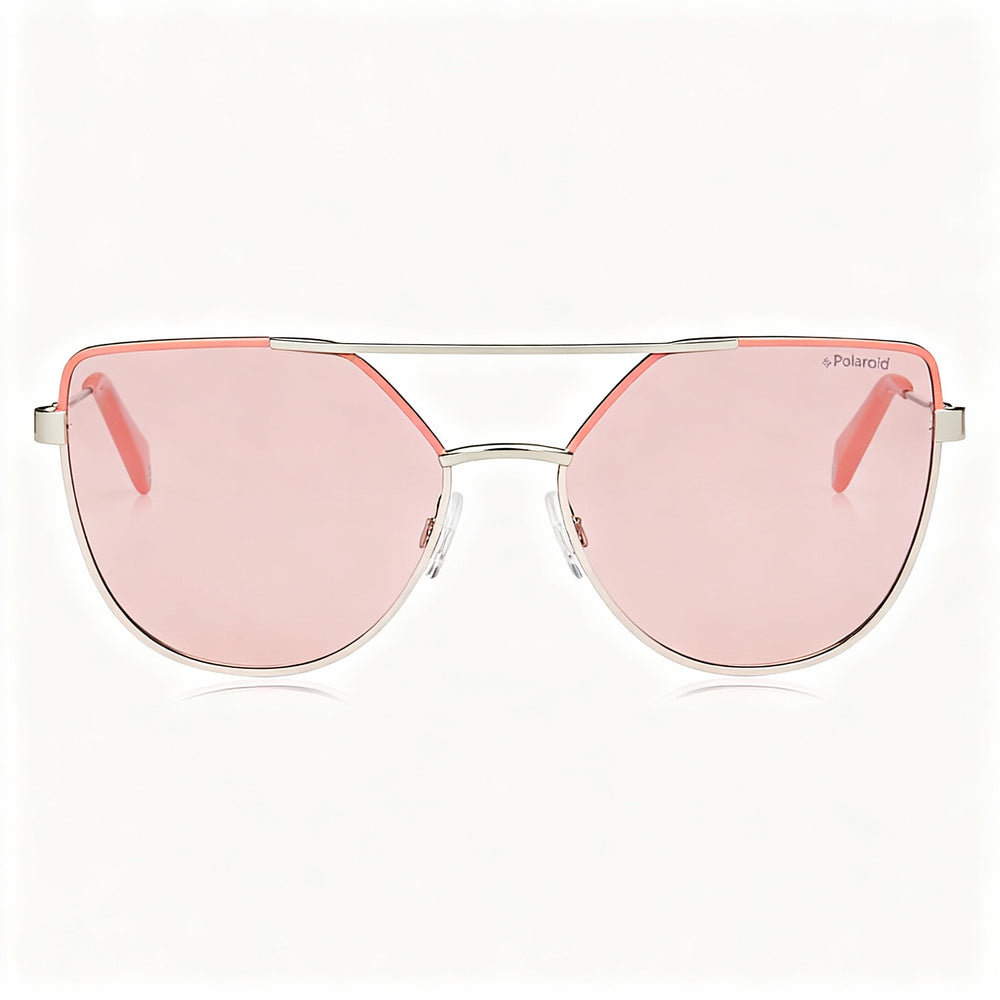 Polaroid Pld 6057/S Women's Pink Metal Pilot Polarized UV Protection Sunglasses with Pink Lenses 58-17-140