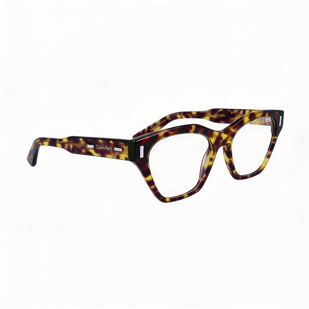 Gafas de sol unisex Calvin Klein CK23518 con montura de acero de aleación, color violeta Havana, 52 mm, con estuche protector