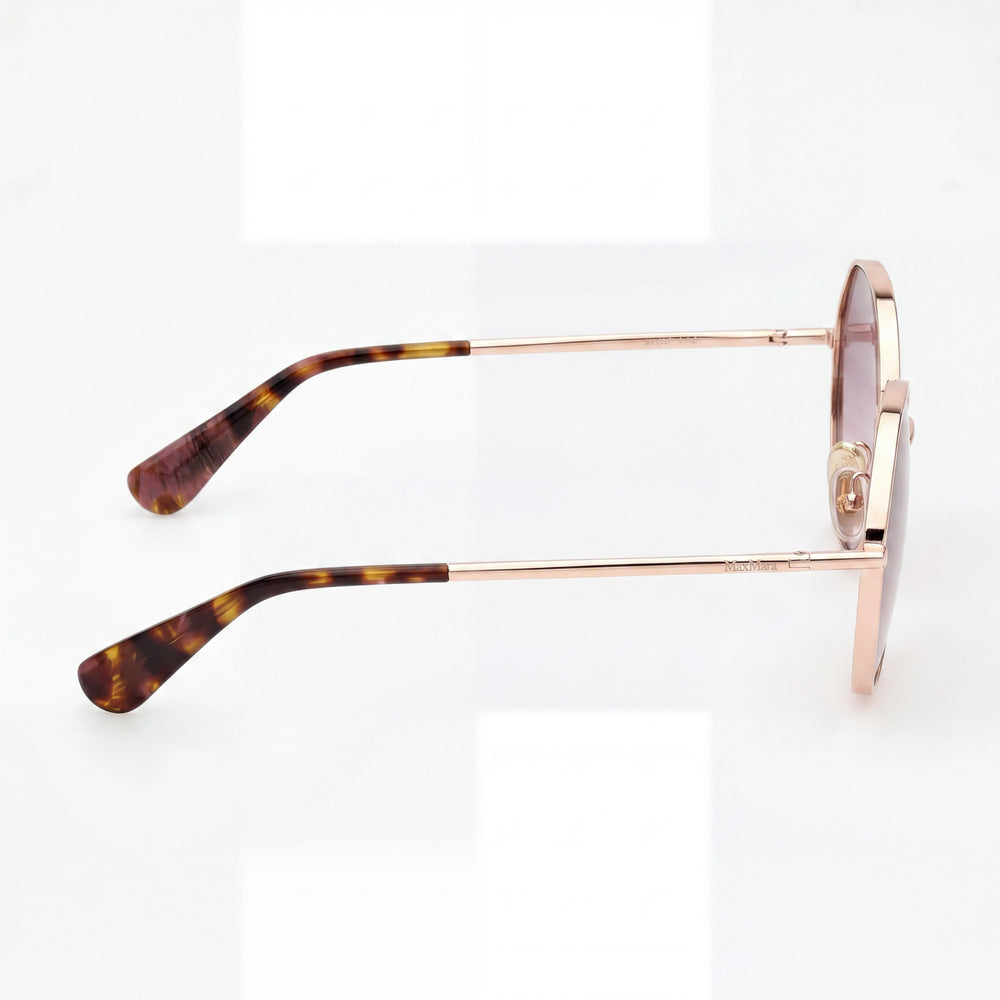 MaxMara Mm0096 Women's Acetate Frame Shiny Rose Gold Polycarbonate Eyeglasses Lens Width 57mm