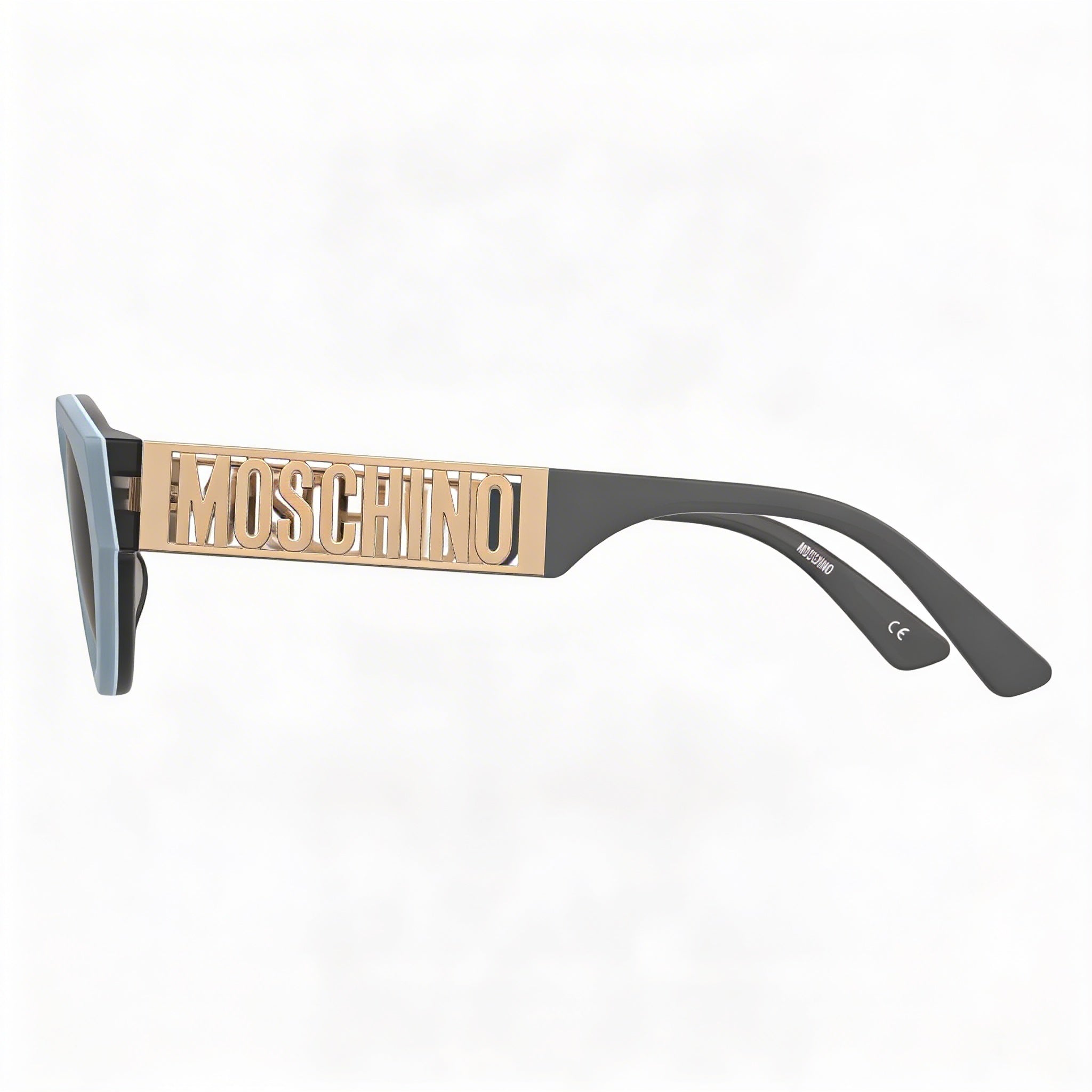 Moschino Casual Women's Azure Acetate Frame Sunglasses with Grey Polycarbonate Lenses, 51mm Lens Width, Photo 3