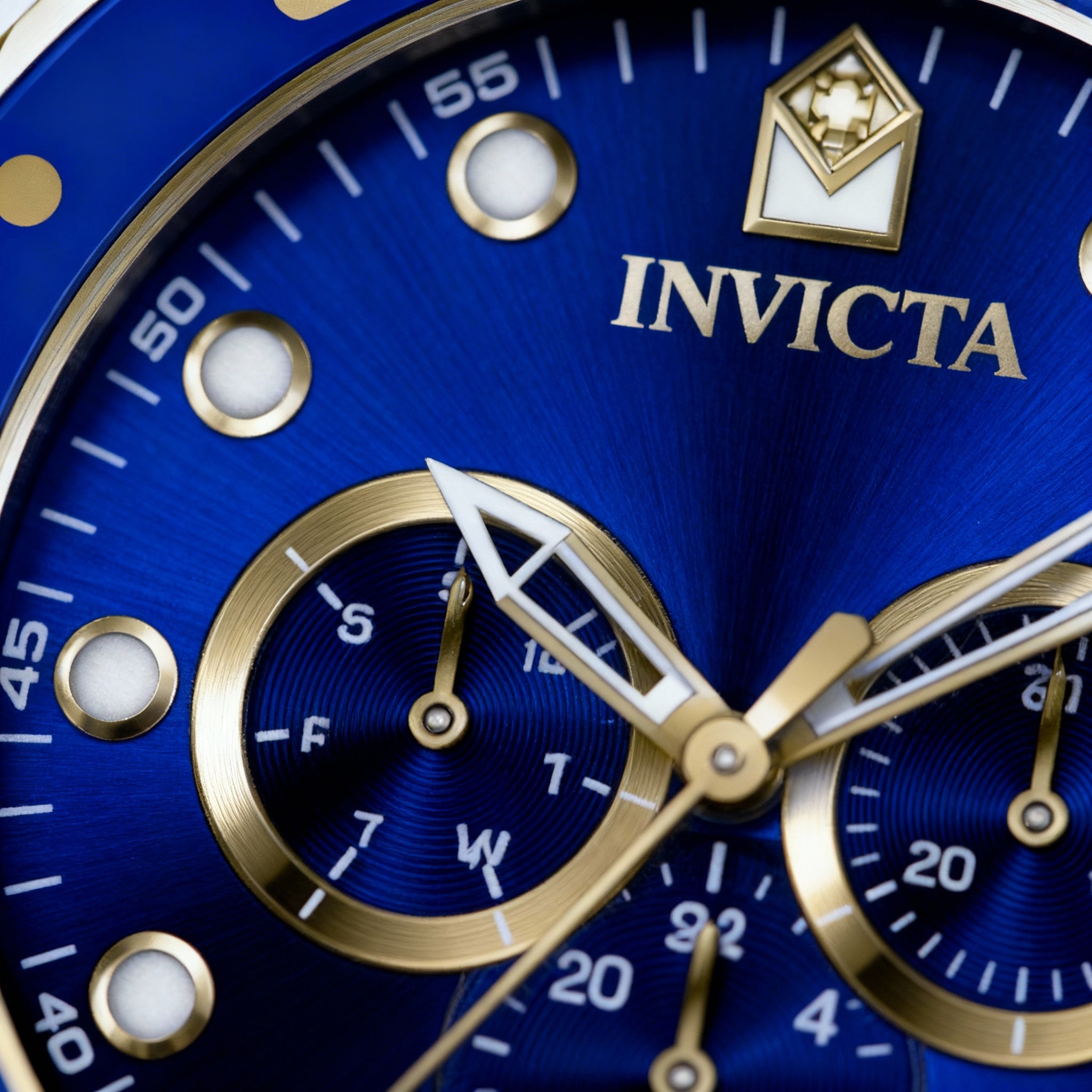Invicta Men's Pro Diver 45724 Blue Dial Stainless Steel Quartz Stop Watch Flame Fusion 48mm