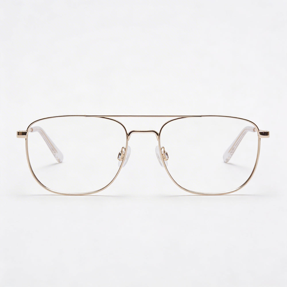 Gafas Oftálmicas de Oro Flexon Casual para Hombres con Lentes de Plástico, Ancho de Lente 52mm, Puente 17mm, Patilla 145mm