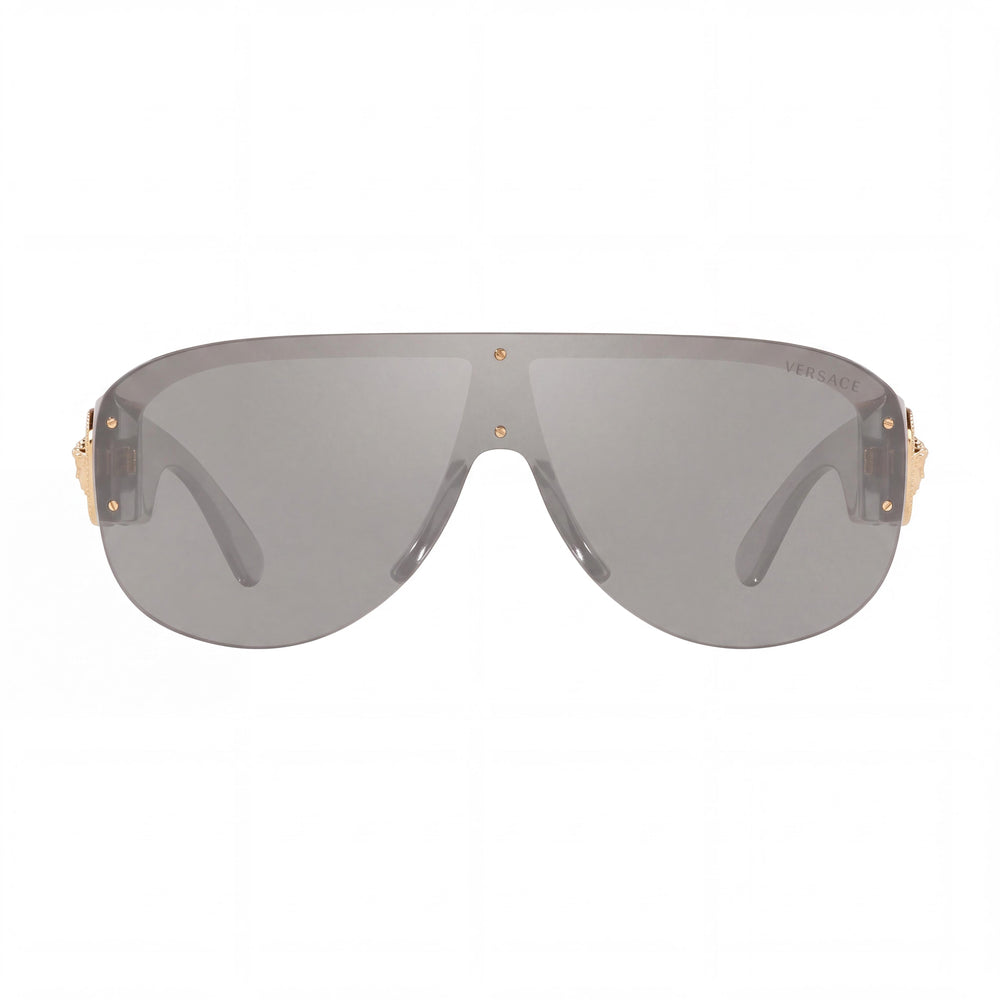 Versace Transparent Grey Unisex Plastic UV Protected Light Silver Mirror Lenses 48mm (Temple 140mm)