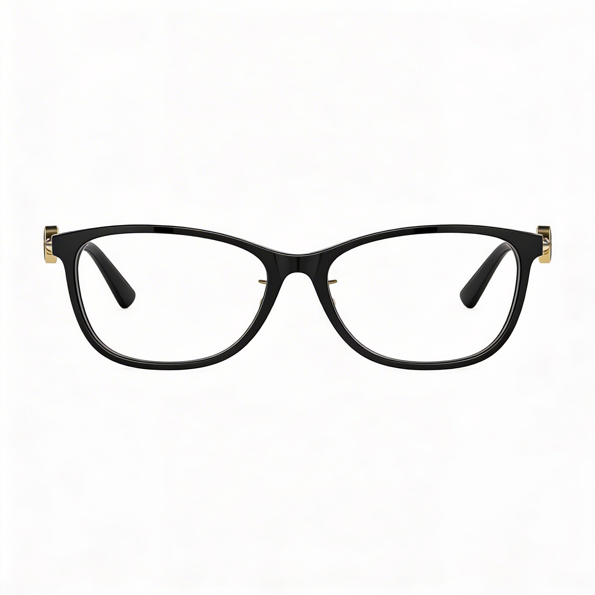 Versace Modern Women's Black Plastic Full Rim Eyeglasses with Clear Non- Lenses 55-16-140mm, Photo 3