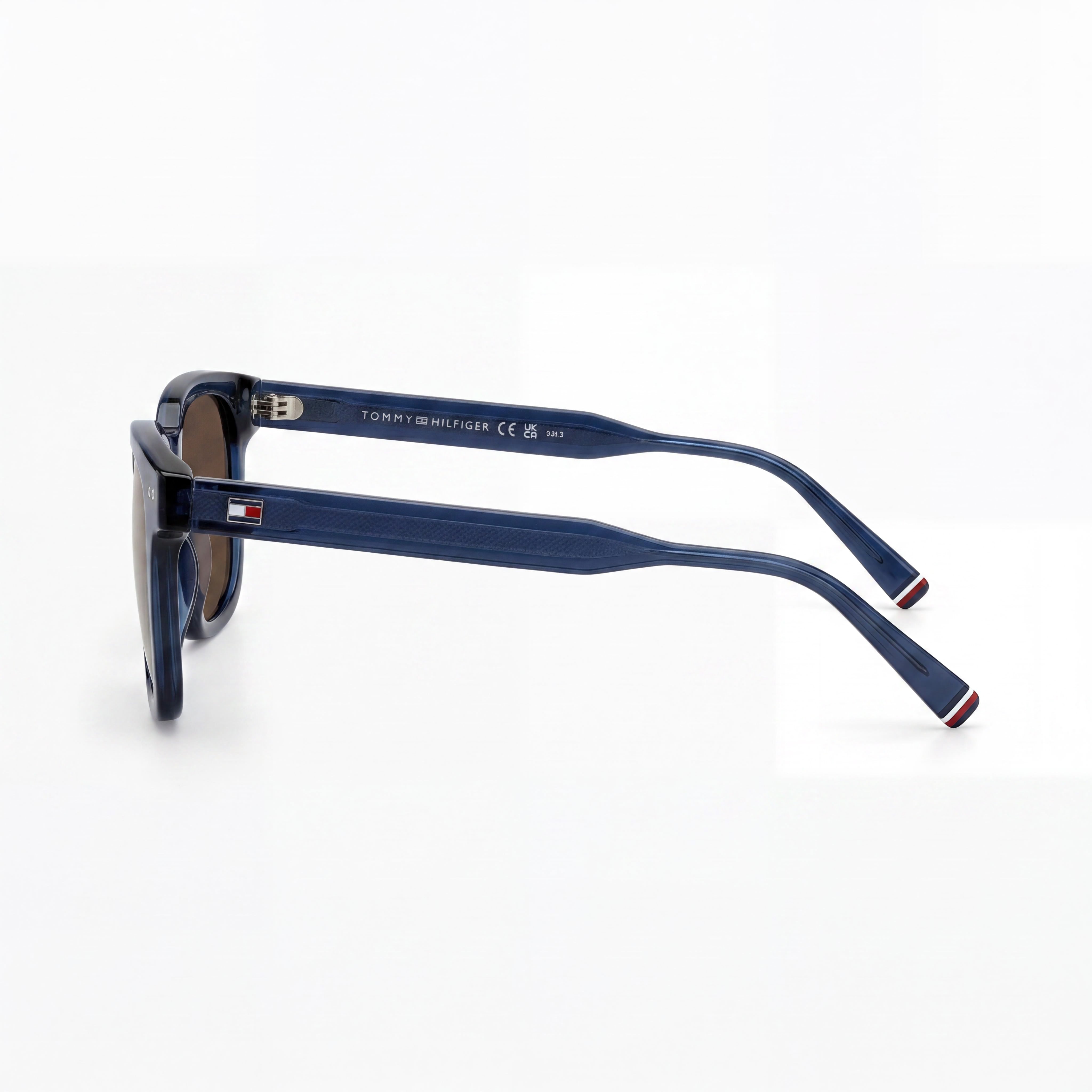 Tommy Hilfiger Gafas de sol casuales para mujer, de acetato, con montura azul y marrón, lentes marrones, 100 % protección UV, no polarizadas, 48 mm, Photo 2