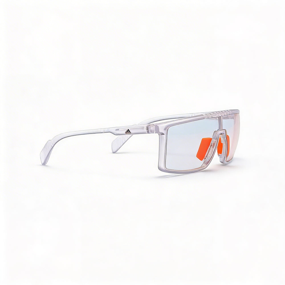 adidas Classic Unisex Plastic Crystal Grey Mirror Orange Mirror Photocromat Black Lenses 55mm