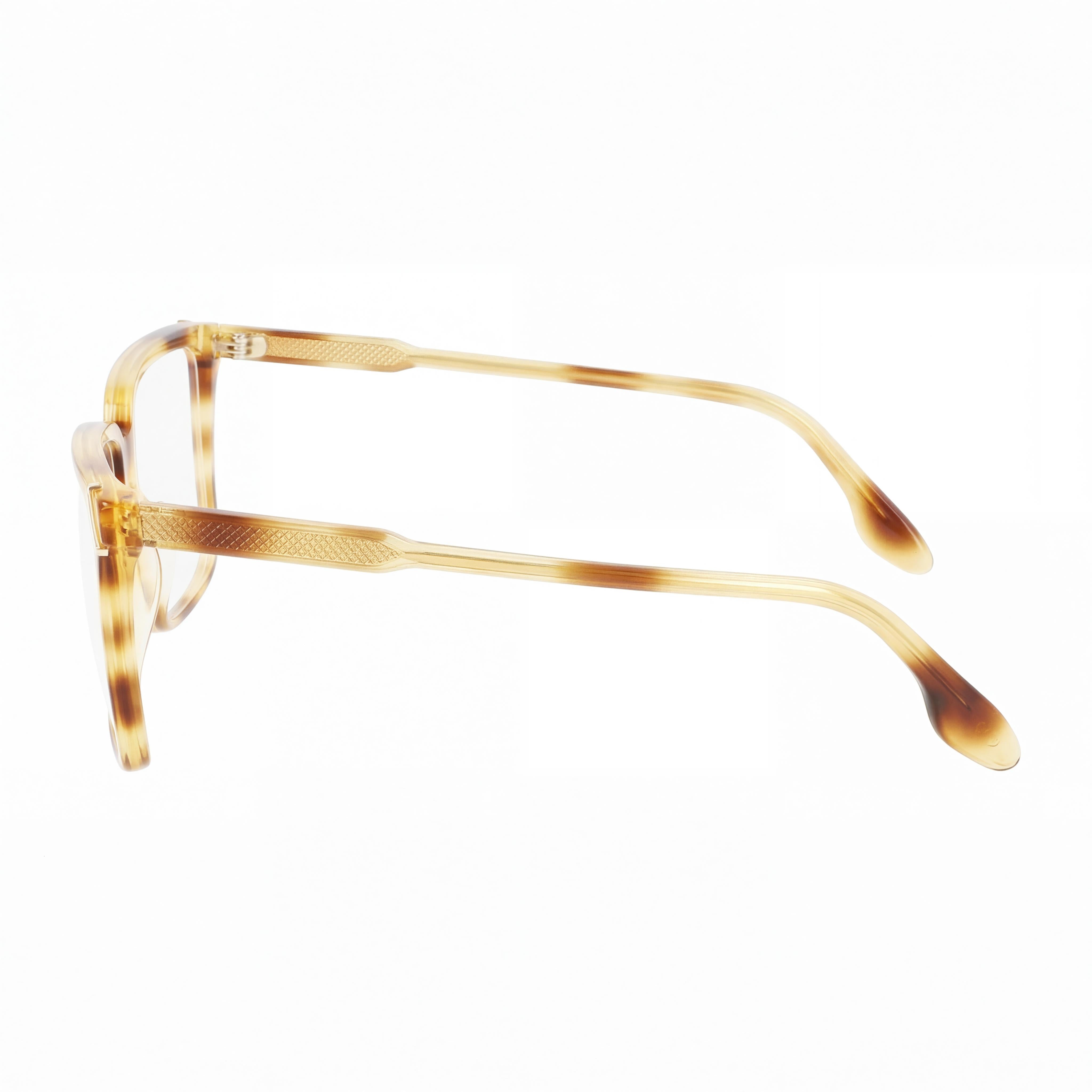 Victoria Beckham Modern Men's Sunglasses featuring Acetate Frame with Polycarbonate Lenses in Blonde Havana 56mm, Photo 2