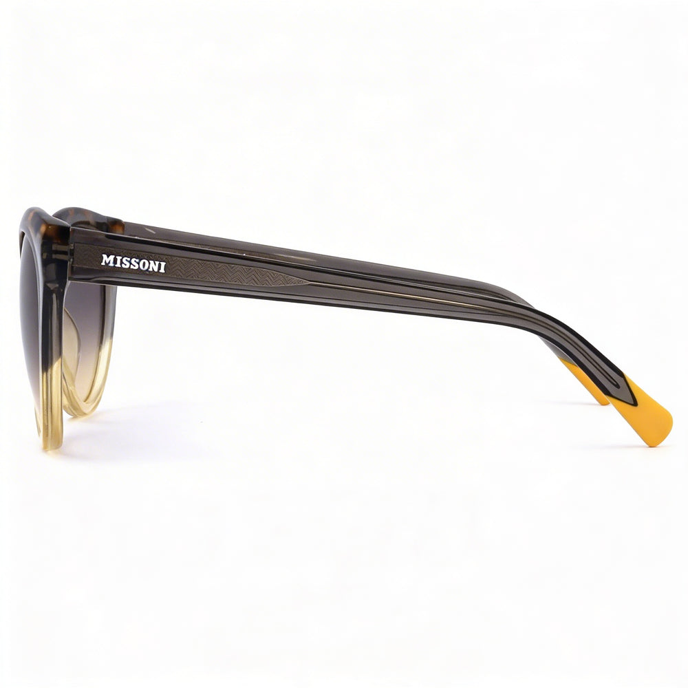 Gafas de sol Missoni Modern Cat Eye de acetato con protección UV y diseño transparente desvanecido efecto carey en gris y ocre para mujer, 57 mm