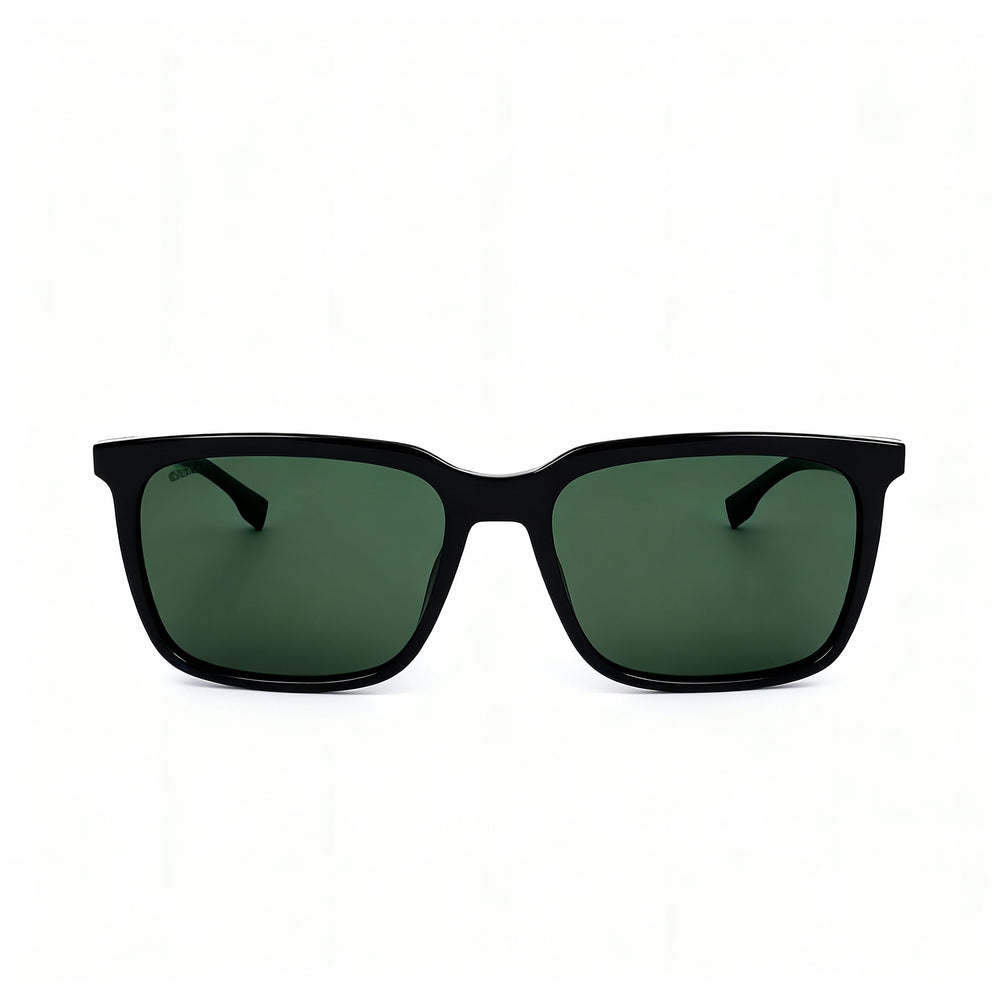 Hugo Boss Tech & Innovation Unisex Black Green Acetate Frame Green Polarized Sunglasses 57-17-150