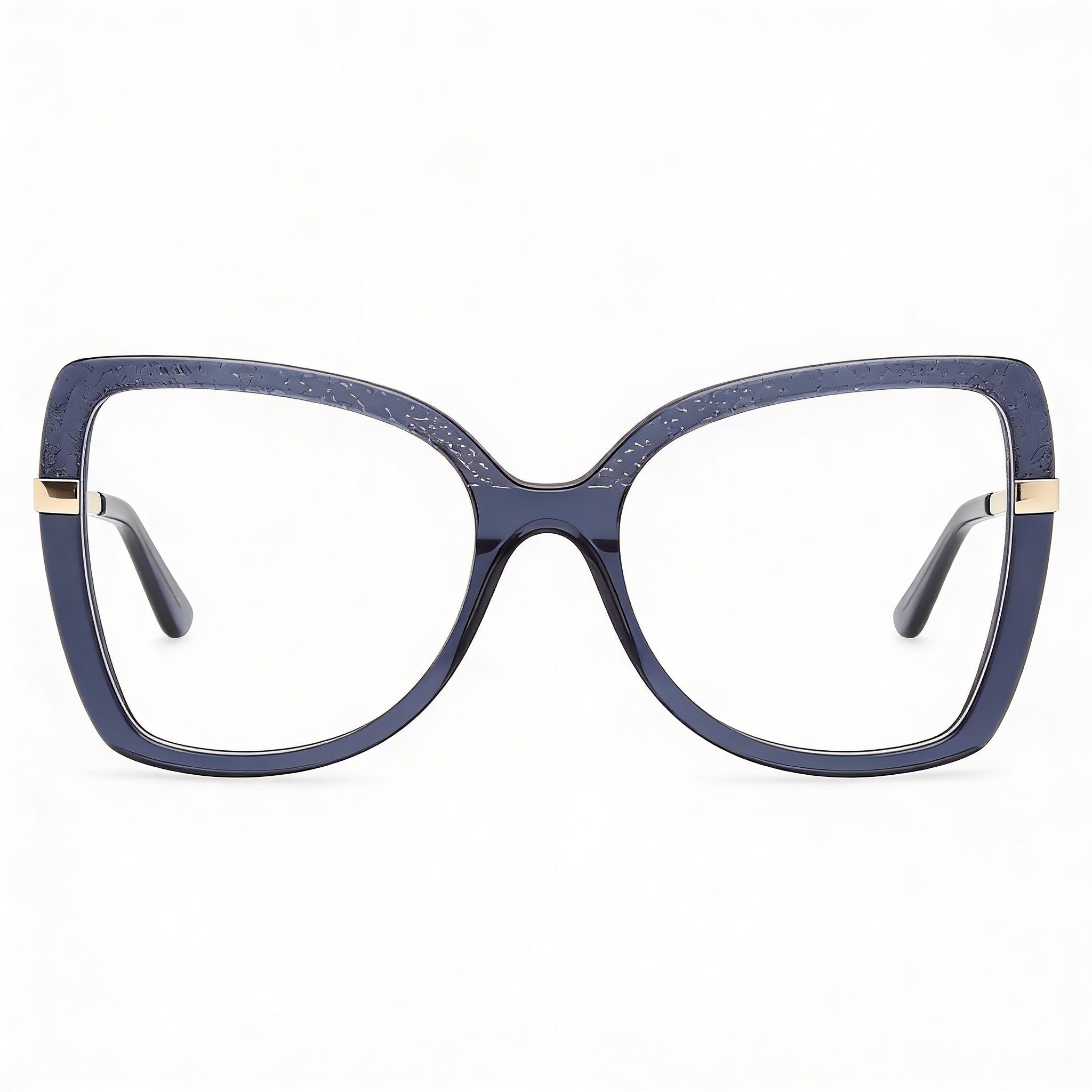 GUESS Gu50245 Women's Plastic Frame Eyewear with Shiny Blue Pale Gold Frame, 54mm Lens Width, Photo 3