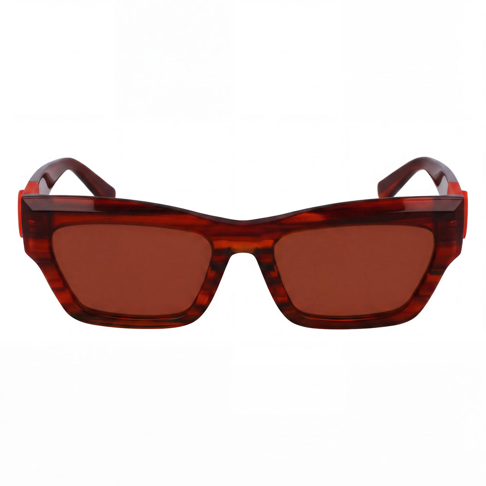 Longchamp Modern LO763S Men's Red Striped Modified Rectangle Sunglasses 6-1-2