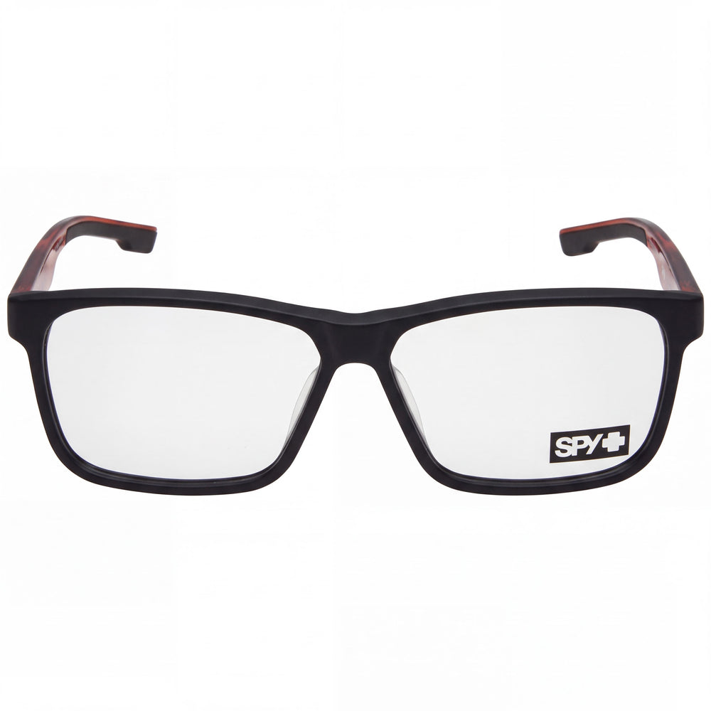 Spy Justice 57 Unisex Matte Black Trans Sepia Acetate Optical Frames with Clear Demo Lenses 57mm