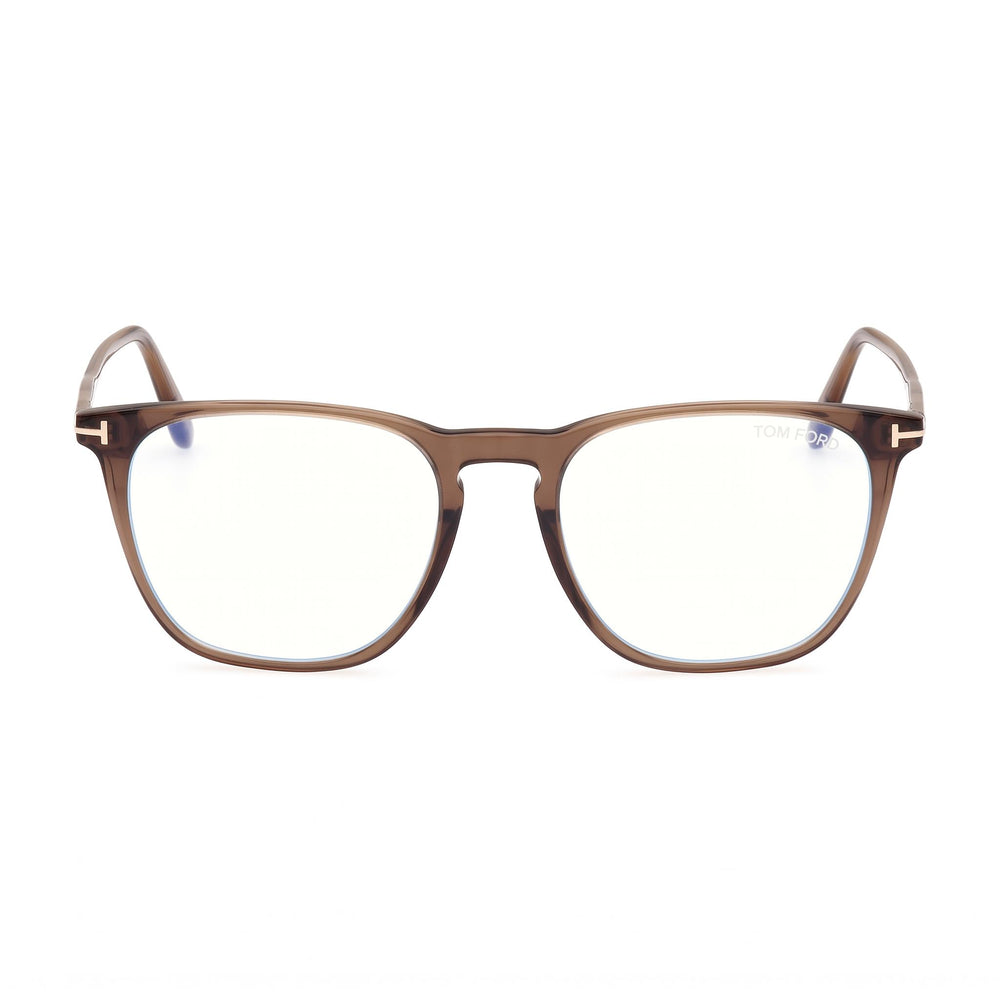 Tom Ford Round Model Men's Eyewear with Brown Frame and Plastic Lenses, featuring 52mm Lens, 18mm Bridge, 145mm Temple