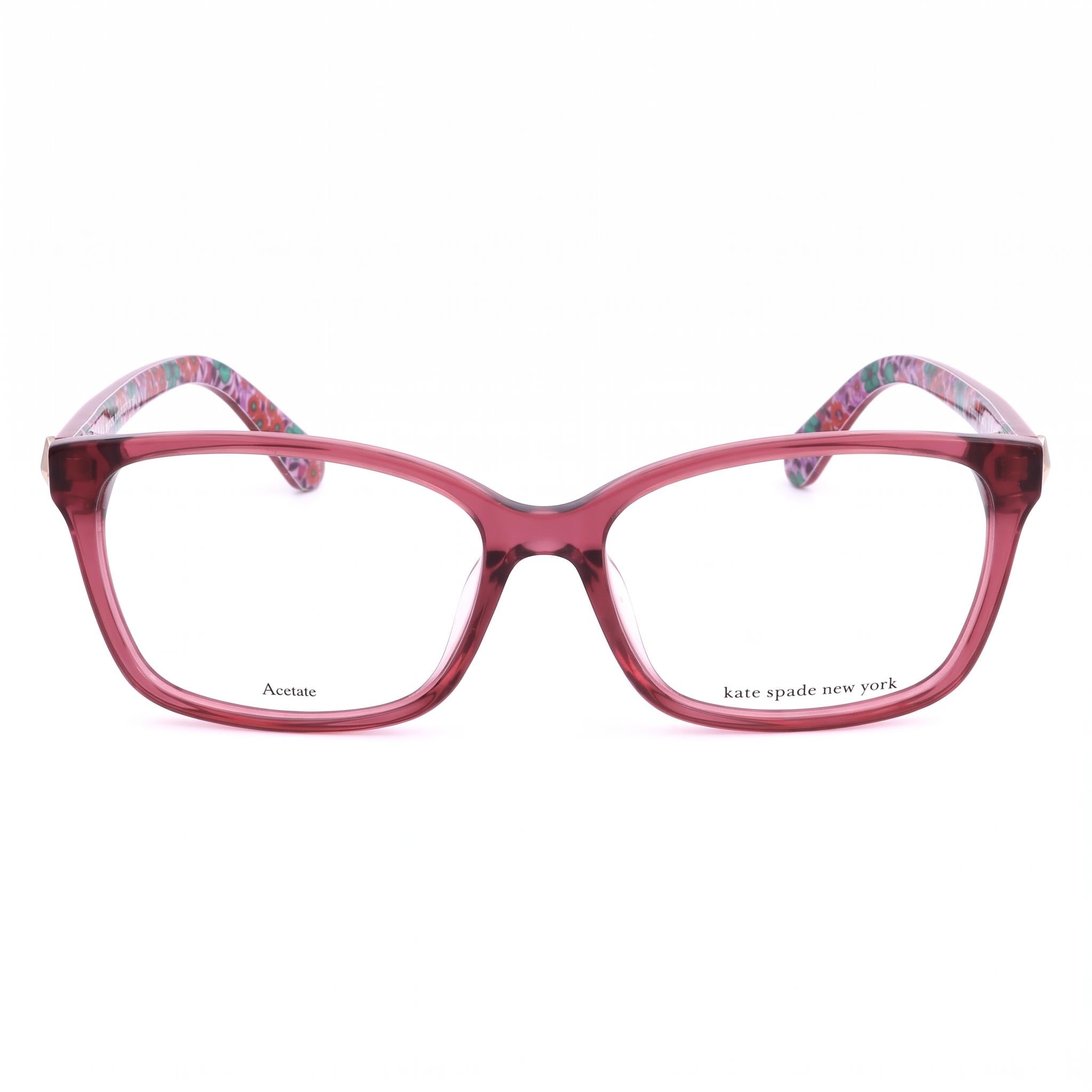 kate spade new york Women's Modern Collection Acetate Frame Eyeglasses in Burgundy, 54mm Lens Width, Photo 2