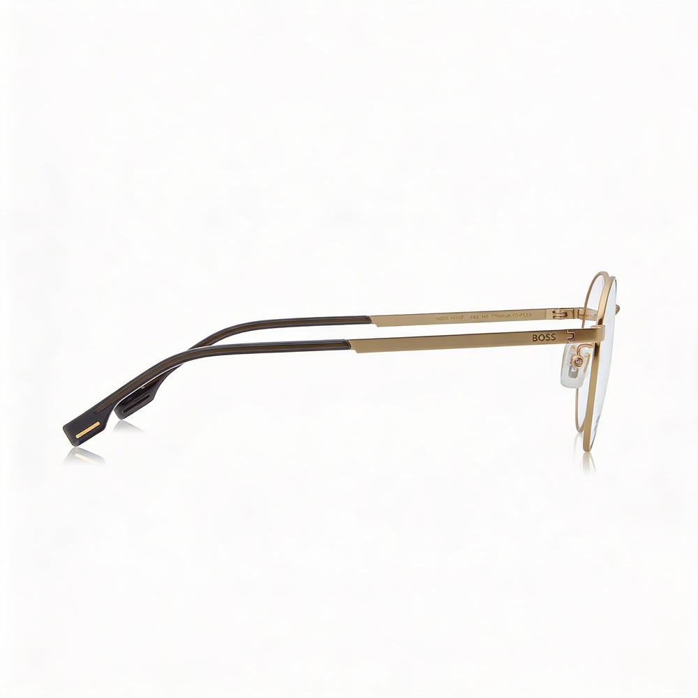 BOSS 1475/F Unisex Matte Gold Alloy Steel 52mm Clear Demo Lenses Prescription Ready