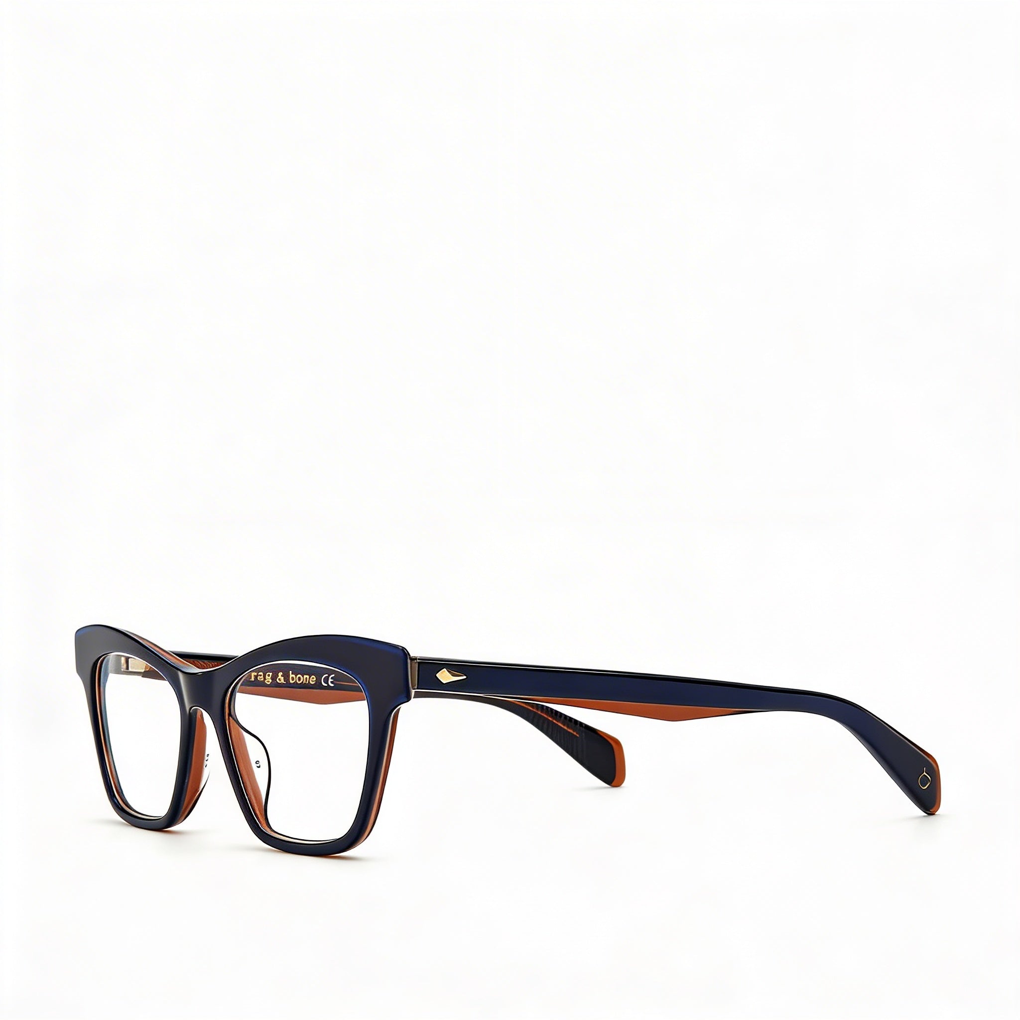 Gafas de sol unisex Rag & Bone con diseño de ojo de gato, montura de plástico azul y marrón con lentes fotocromáticas, talla 51-17-140, Photo 3