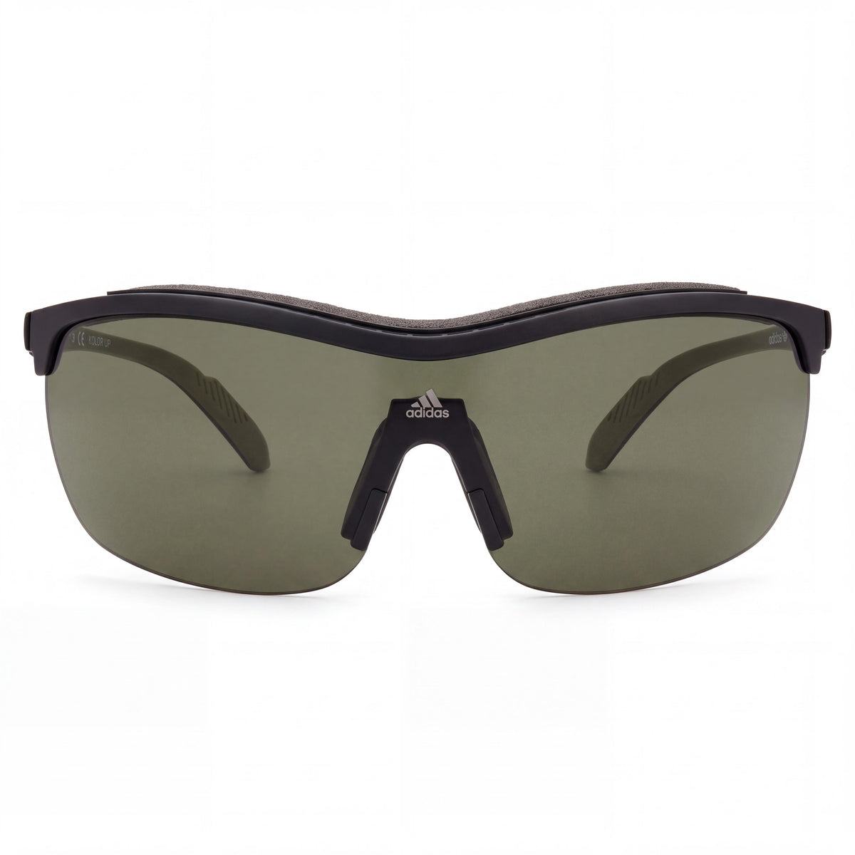adidas Modern Unisex TR90 Plastic Matte Black/Green Frame Non-Polarized Aviator Green Lenses 100% UV Protection, Photo 2