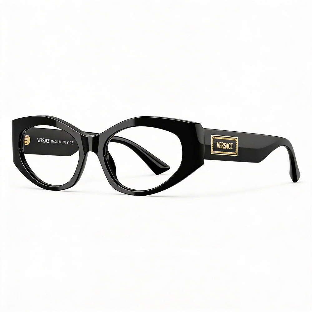 Versace Ve 3369 Women's Black Acetate Eyeglasses with Lenses 53mm