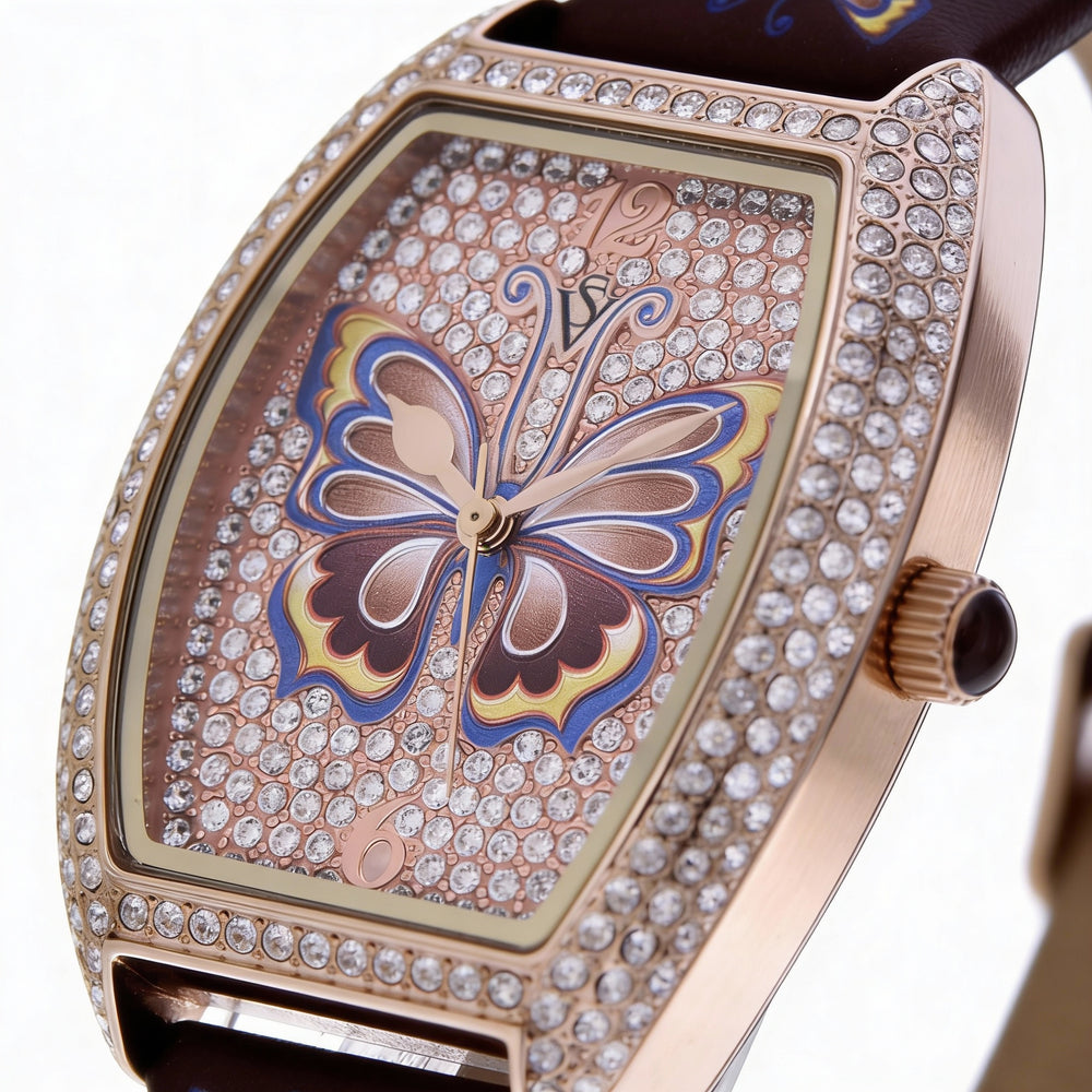 Reloj Christian Van Sant para mujer, de acero inoxidable y cuero en tono dorado, con movimiento de cuarzo y resistente al agua hasta 30 m.