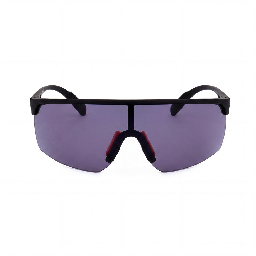 adidas SP0005 Men's Matte Black Smoke Plastic Mask Sunglasses, Light Purple Non-Polarized UV 400