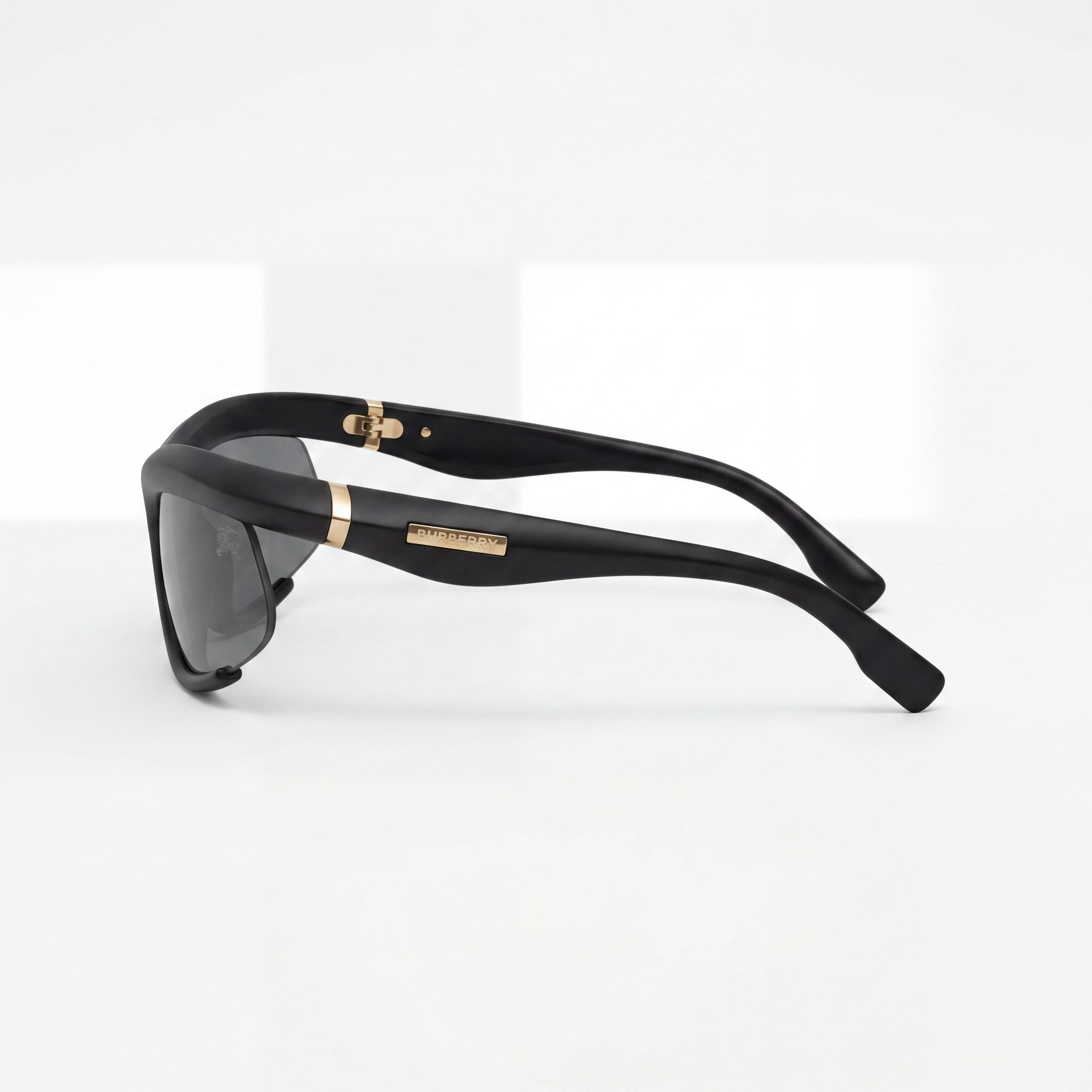 BURBERRY BE4462 Women's Irregular Plastic Rubber Black Dark Grey 100% UV Sunglasses 64mm Lens, 20mm Bridge, 125mm Temple, Photo 3