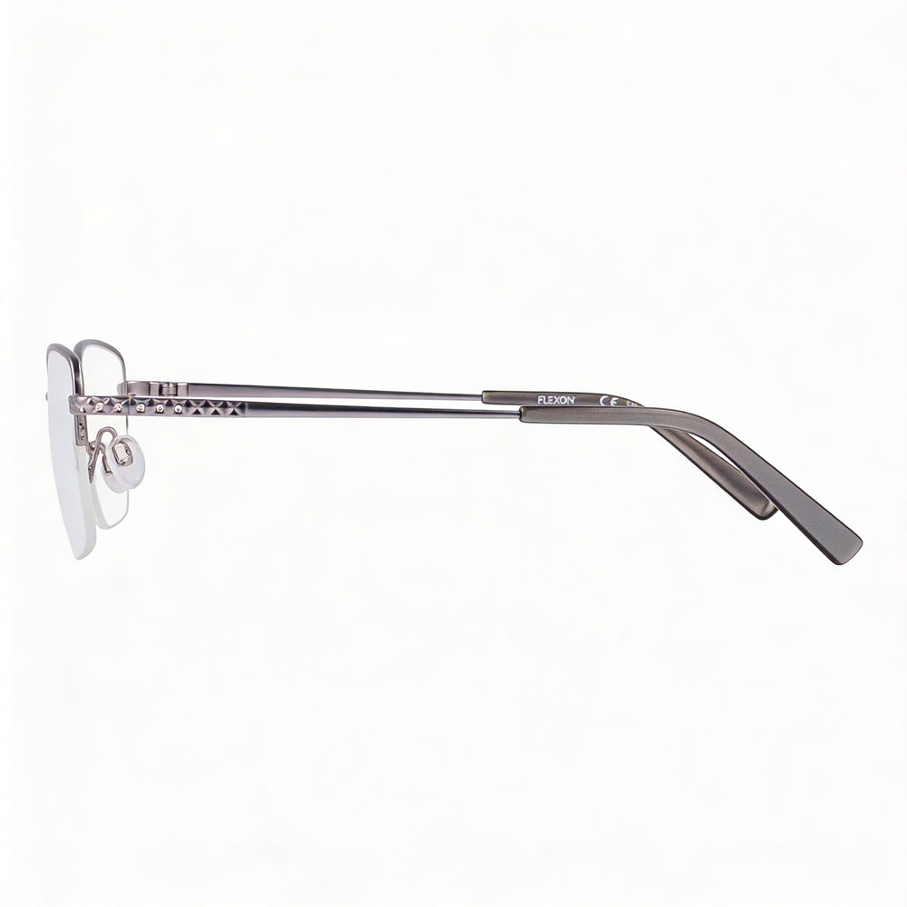 Gafas Flexon Classic Unisex con Montura Metálica, Gunmetal Claro Satinado, 54mm de Ancho de Lente