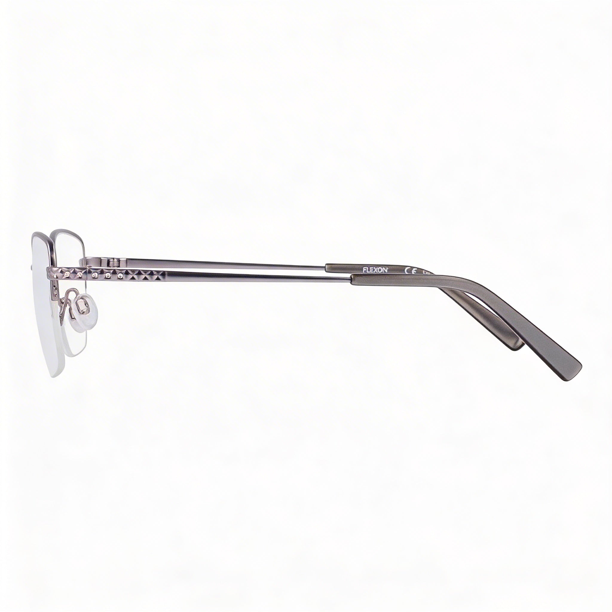 Flexon Classic Unisex Eyeglasses with Metal Frame, Satin Light Gunmetal, 54mm Lens Width, Photo 3
