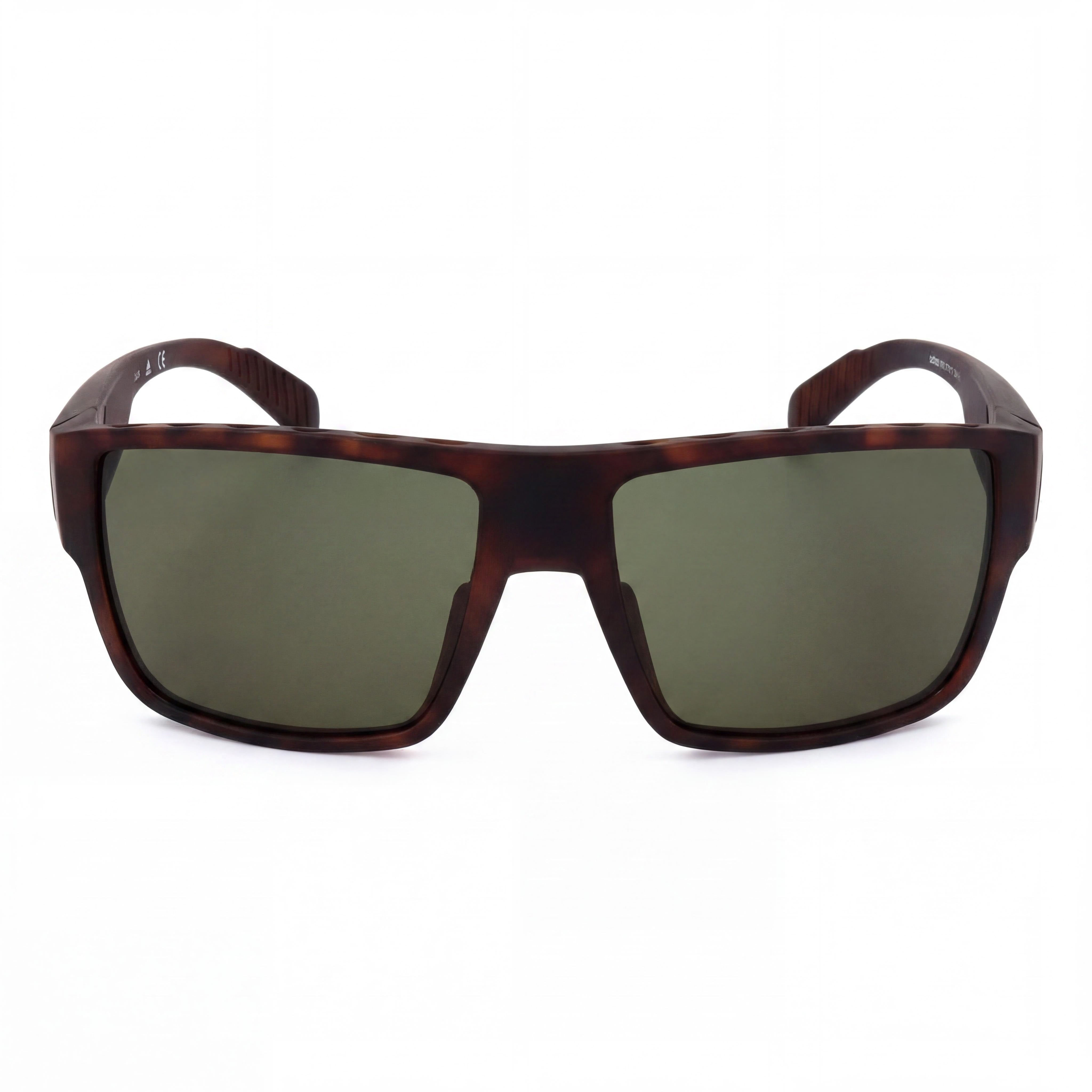 adidas SP0006 Men's Rectangular Acetate Dark Havana Sunglasses Green Non-Polarized UV Protected 57-16-135, Photo 2