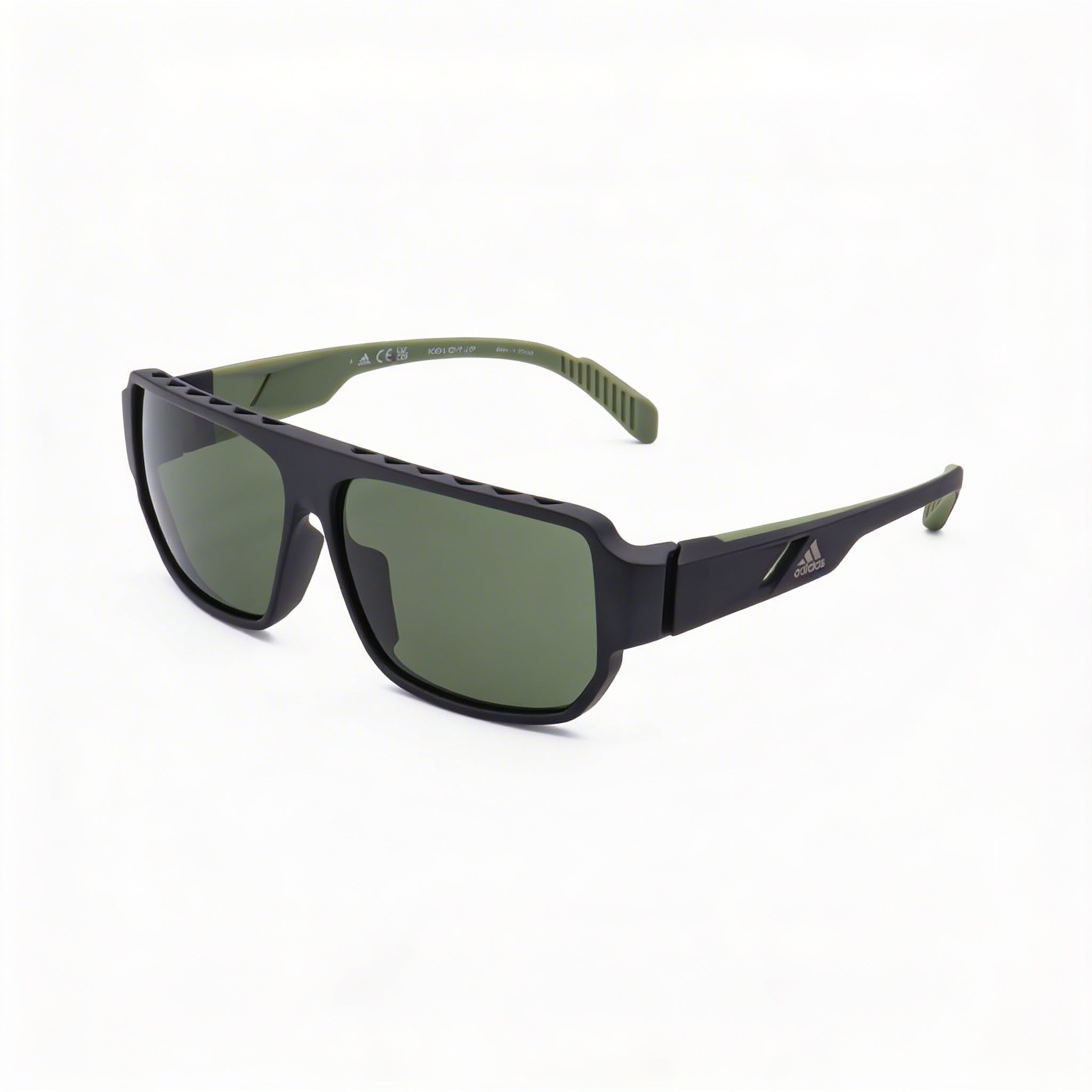 adidas Sp0038 Men's UV Protected Sunglasses with Plastic Frame in Matte Black Green (61mm Lens Width), Photo 1