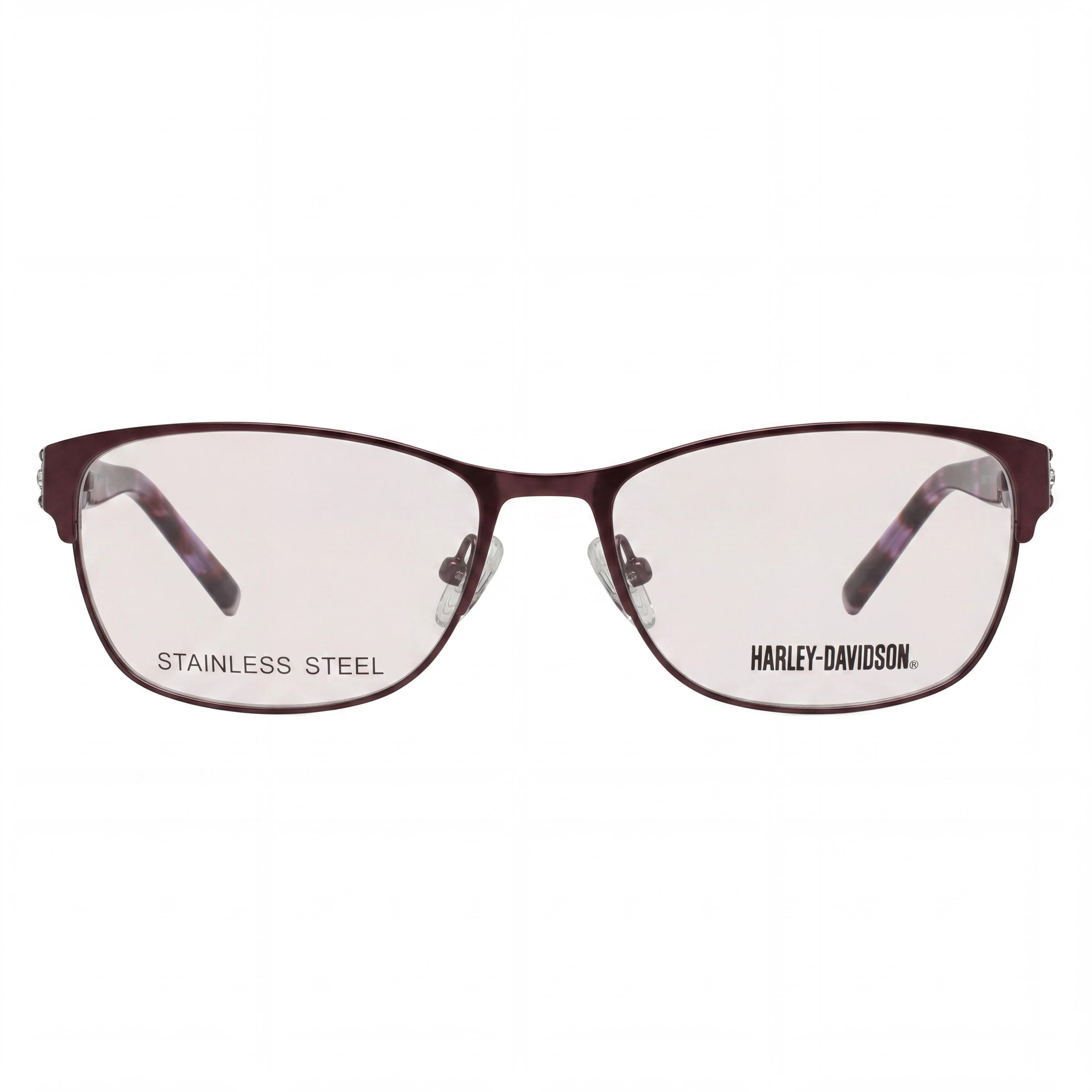 Gafas de metal Harley-Davidson HD0540 para mujer, montura violeta mate y habana coloreada, sin lentes, 56 mm, Photo 2