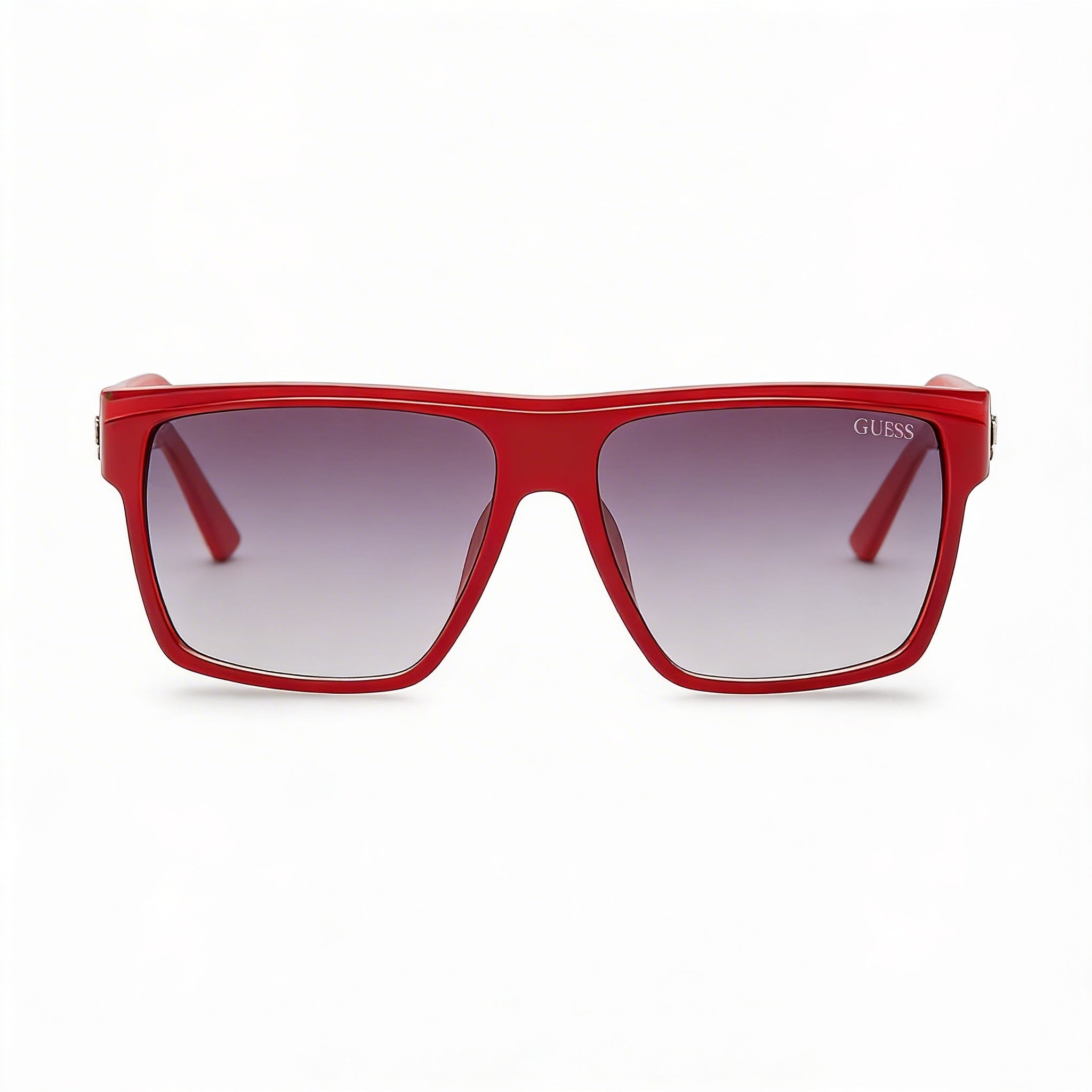 GUESS Classic Unisex Matte Red Smoke Plastic Frame UV Protected Sunglasses 58mm, Photo 3