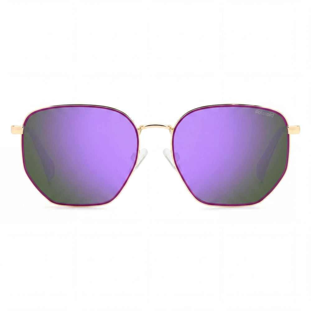 Polaroid PLD 6214/S/X Casual Unisex Dorado Púrpura Armazón de Acero Inoxidable Violeta Espejo Polarizado Protección UV Gafas de Sol de 56mm