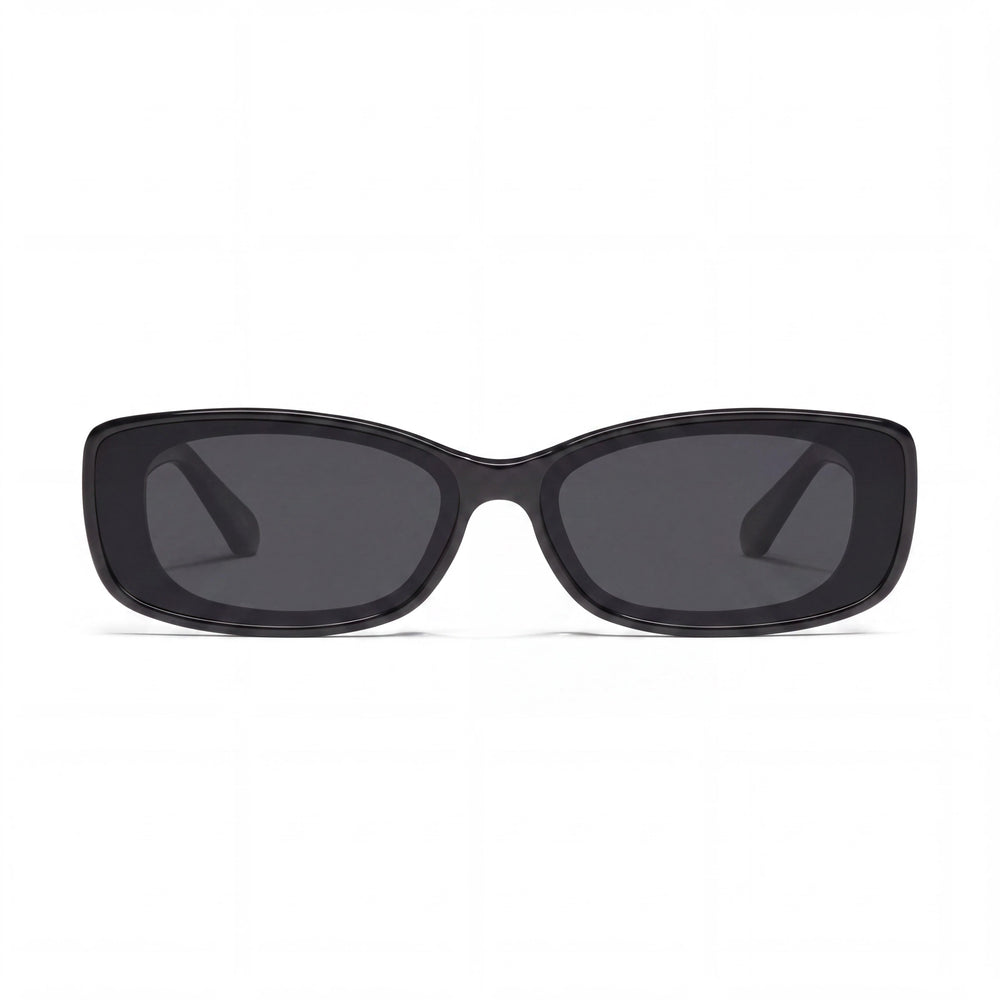 Gafas de sol polarizadas QUAY AUSTRALIA Vibe Check para mujer con montura inyectada negra y protección UV de 62 mm