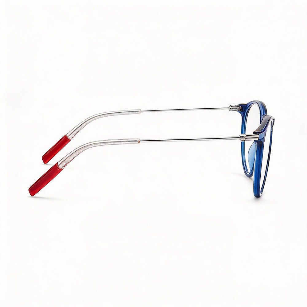 Gafas modernas para hombre Tommy Hilfiger con montura inyectada y lentes de policarbonato no polarizadas de color azul de 49 mm