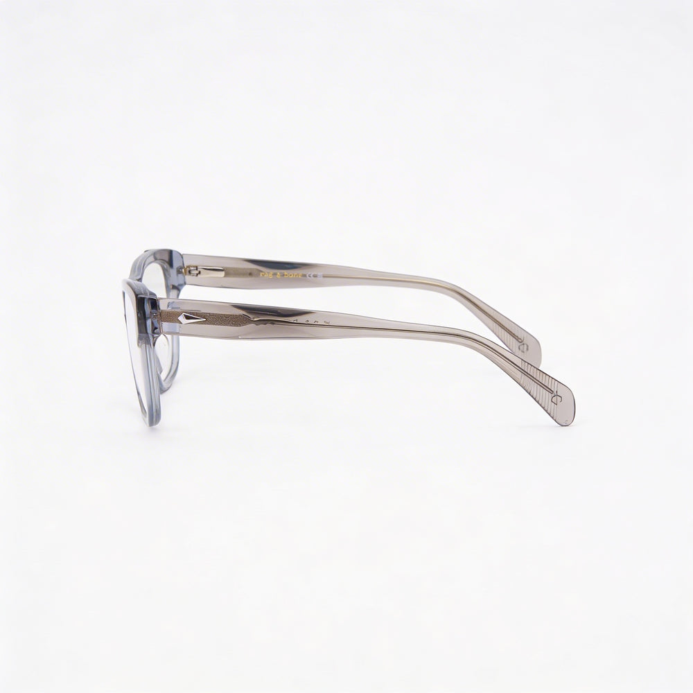 Gafas ópticas casuales para hombre Rag & Bone, montura gris de acetato, lentes de 55 mm, puente de 18 mm, patillas de 145 mm