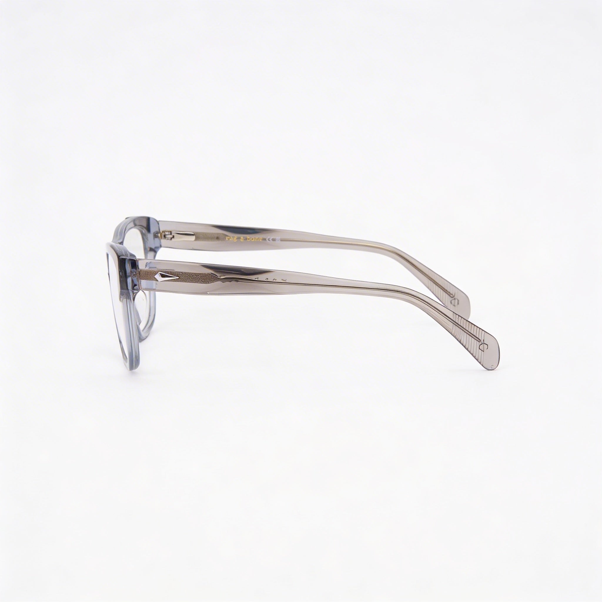 Rag & Bone Casual Men's Grey Acetate Frame Optical Eyeglasses, Lens 55mm, Bridge 18mm, Temple 145mm, Photo 3