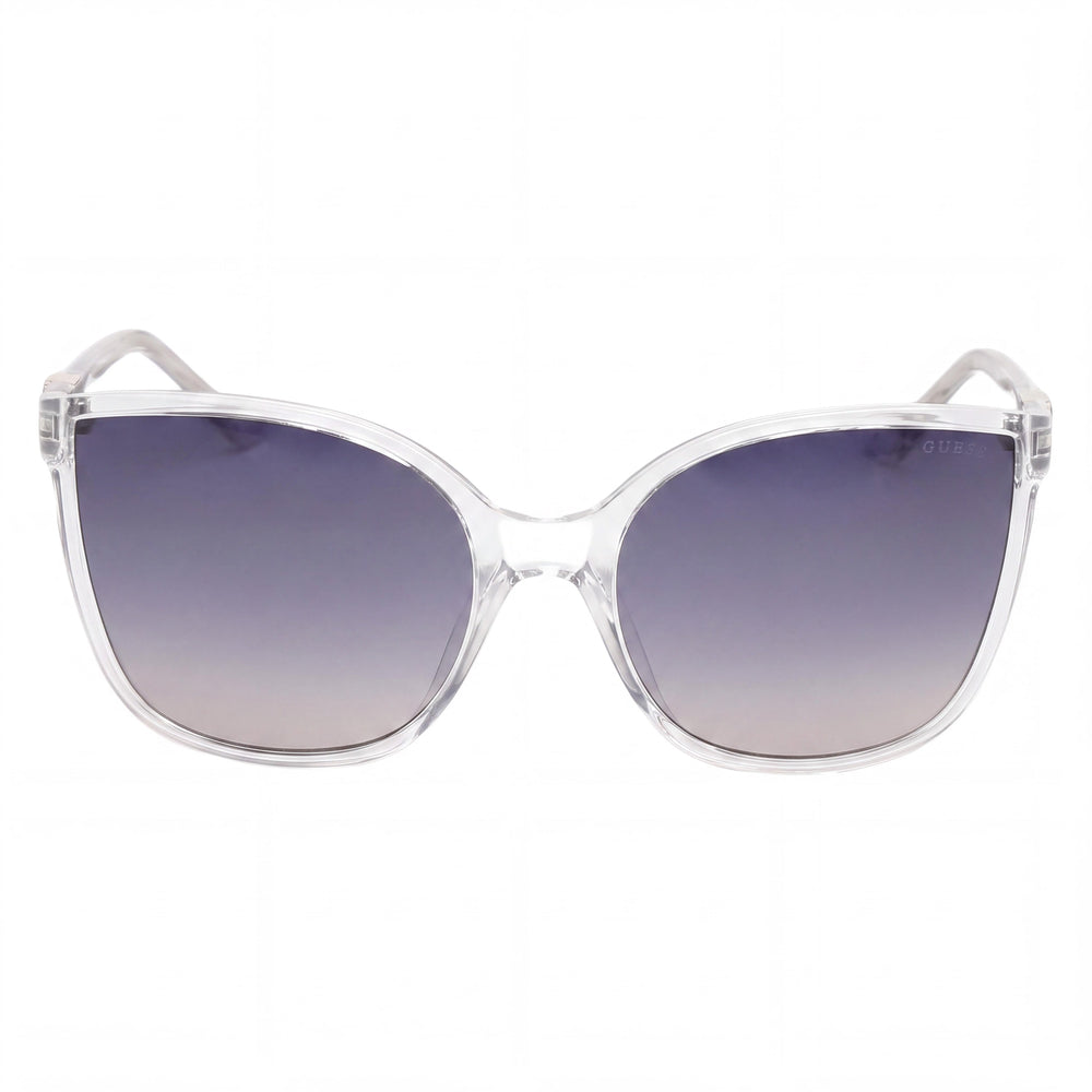 GUESS Women's Injected Sun Glasses Crystal Gradient Smoke Frame Gradient Smoke Grey Polarized UV Protection 60mm