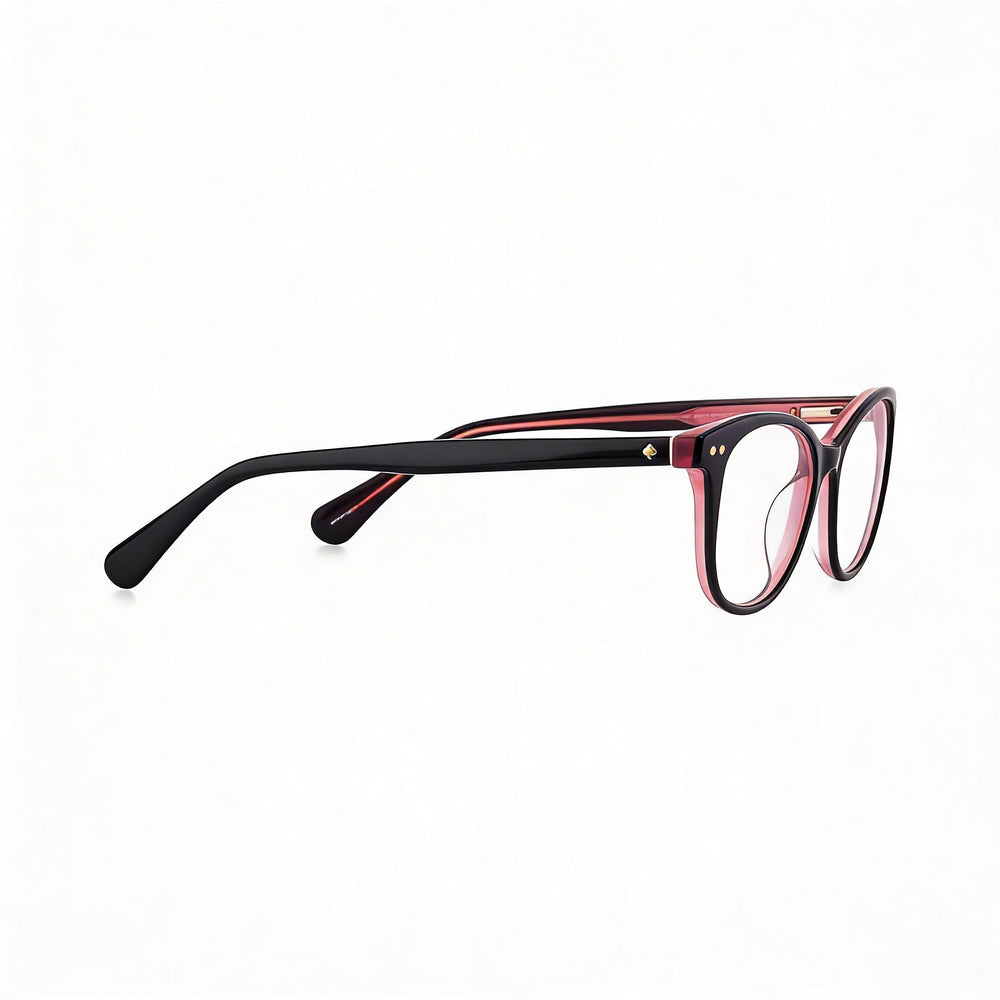 kate spade new york Gafas de sol modernas para mujer con montura de acetato negra y rosa con lentes de policarbonato de 52 mm