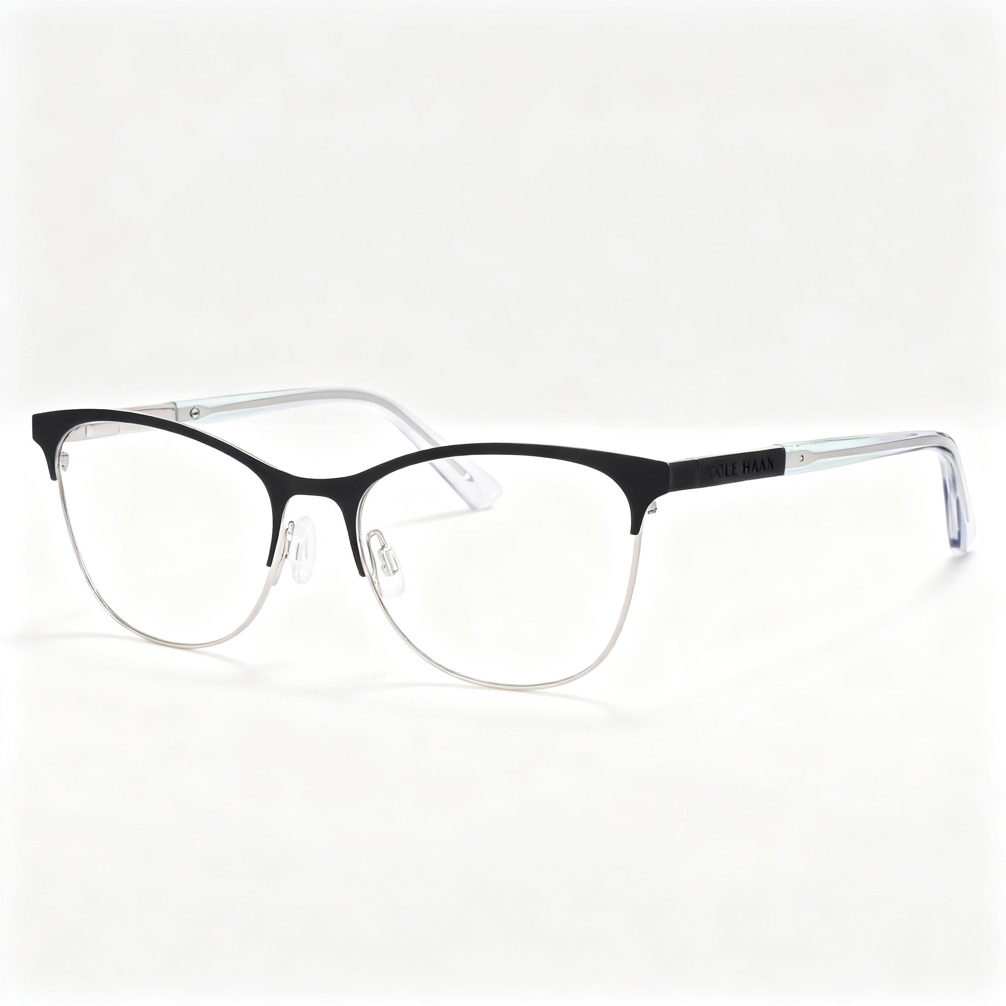 Cole Haan Ch5051 Men’s Black Lightweight Metal Rectangle Eyeglasses with Clear Polarized Lenses 53mm, Photo 3