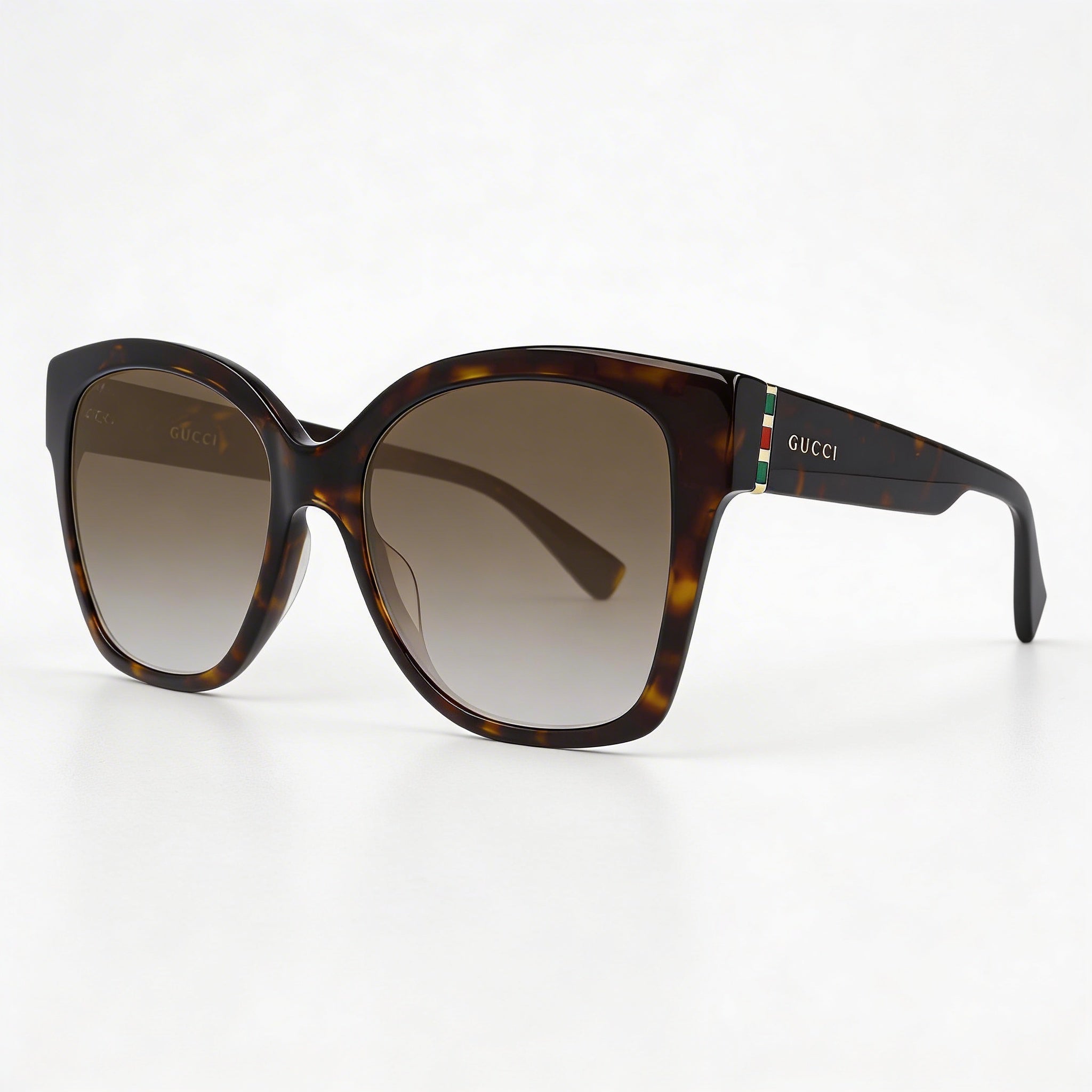 Gucci Glam Women's Dark Havana Brown Shaded Non-Polarized UV Protection Sunglasses, 54mm Lens, Photo 3
