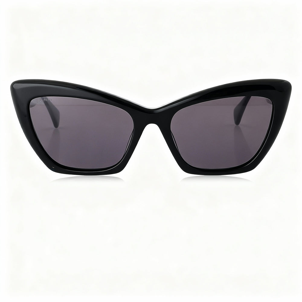 Gafas de sol MaxMara Modern para mujer, montura de plástico negra, lentes ahumadas no polarizadas, 57-18-145 mm