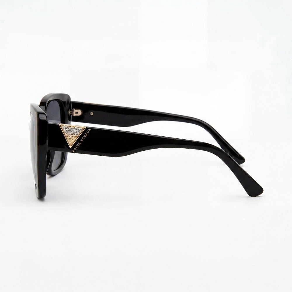 Gafas de sol PRIVÉ REVAUX Double Tap/S unisex, estilo informal, con montura de propionato de celulosa negro y lentes grises con protección UV, 52-20-145