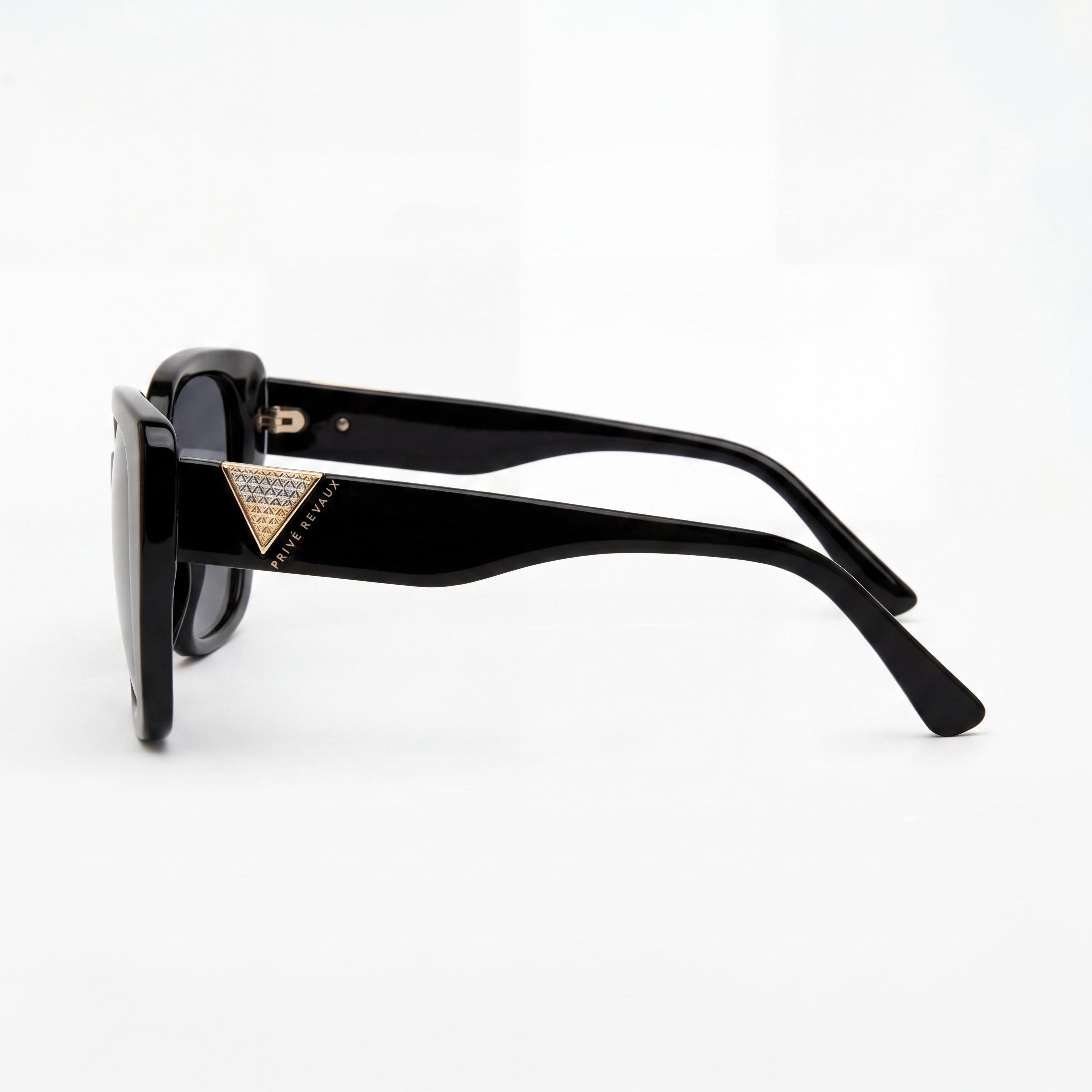 PRIVÉ REVAUX Double Tap/S Unisex Casual Style Black Cellulose Propionate Frame Grey UV Protection Sunglasses 52-20-145, Photo 3