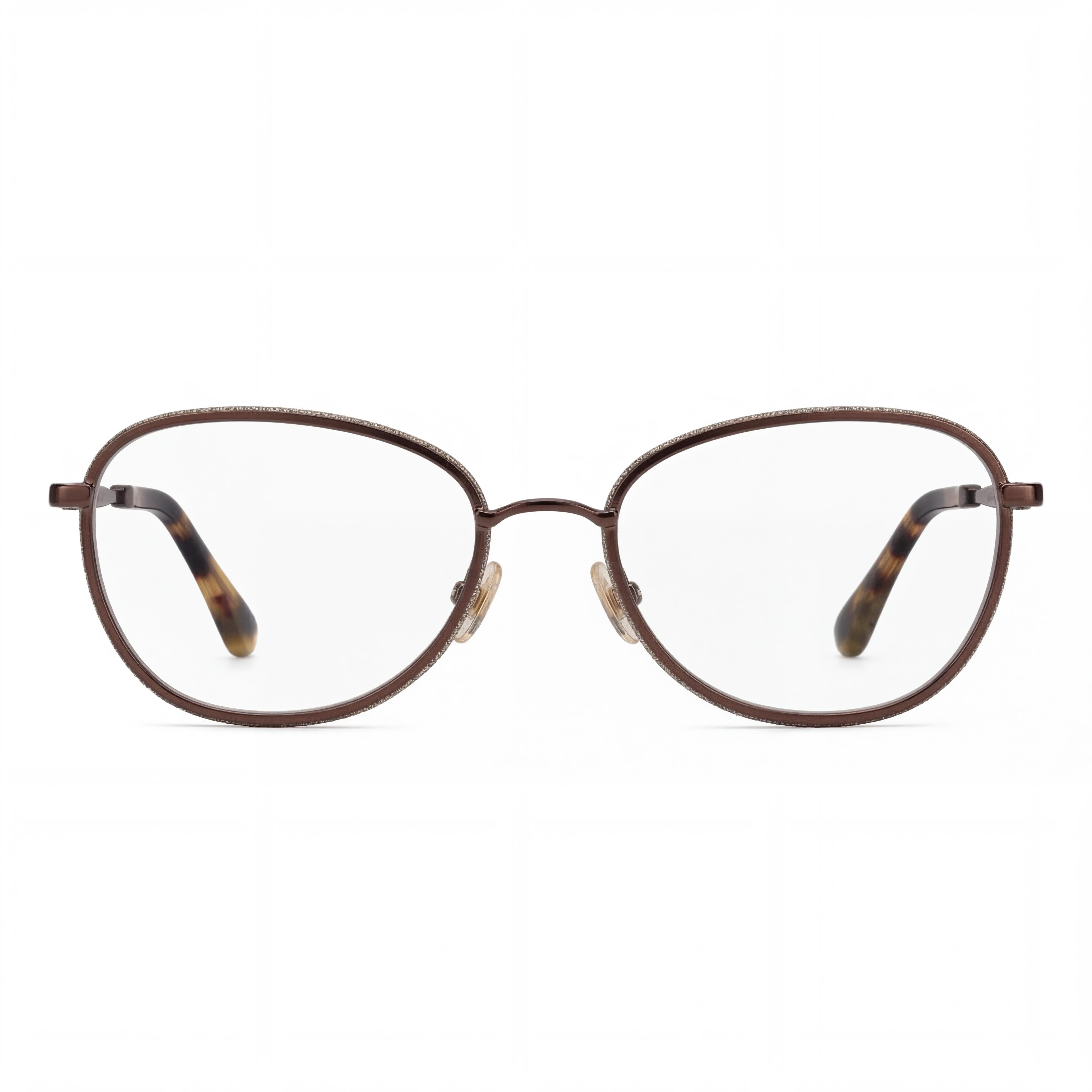 JIMMY CHOO Crystal & Glitter Women's Oval Optical Glasses, Brown Metal with Crystal Embellishment, 54mm, Photo 2