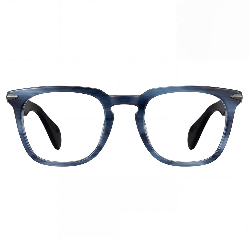 Rag & Bone Rnb 7008 Unisex Acetate Eyewear, Blue Havana Frame & Polycarbonate Non- Lenses, 49mm
