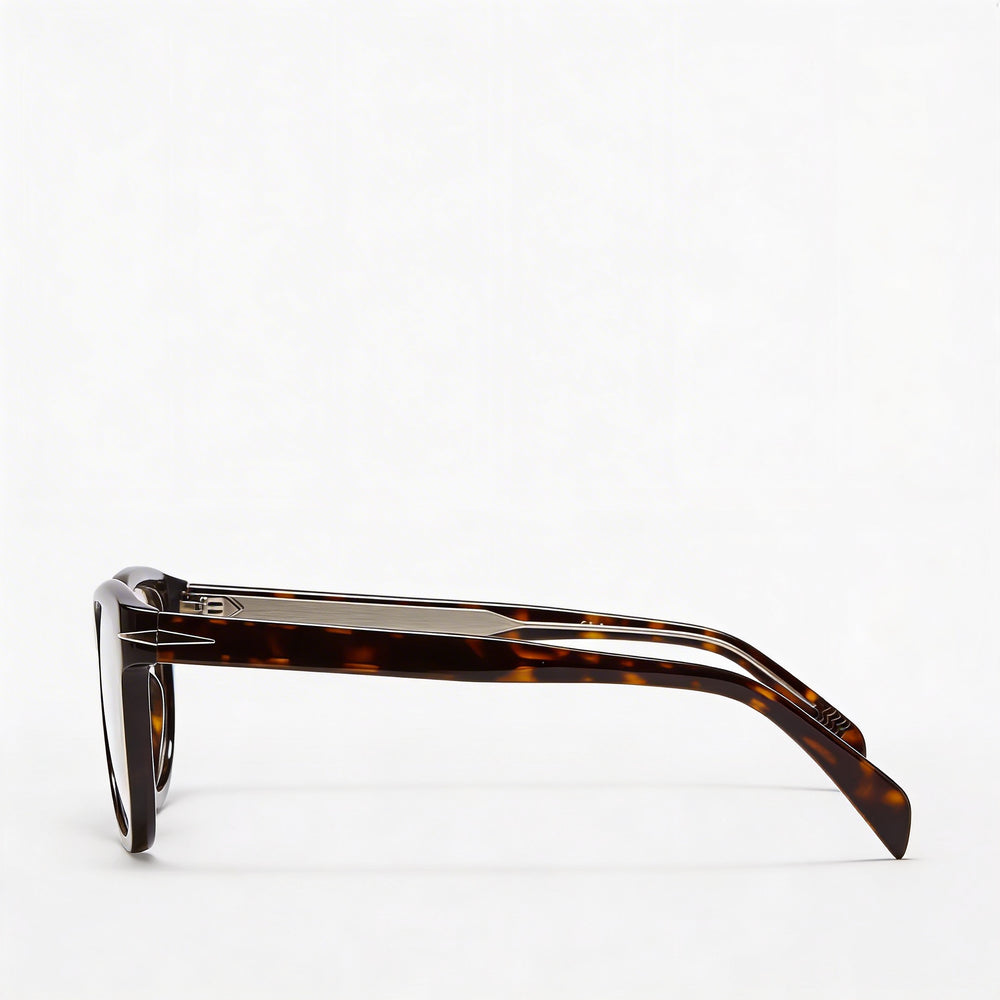 Gafas unisex David Beckham Db 7097 con montura de acetato color carey oscuro y lentes de policarbonato color habana de 50 mm de ancho.