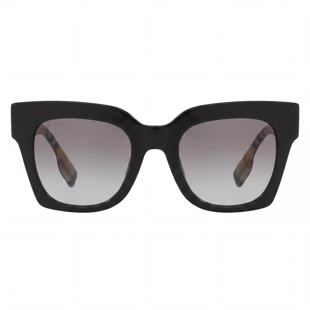 Burberry Be4364 Kitty Women's Black Acetate Cat-Eye Gradient UV Sunglasses 49mm