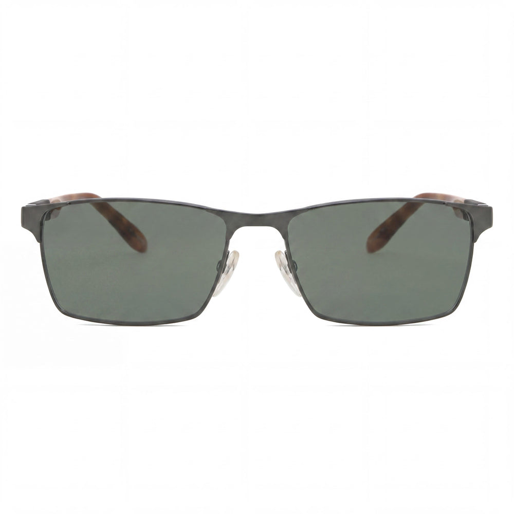 Carrera Modern Unisex Full Rim Rectangle Metal Frame Eyeglasses with Clear Lenses in Matte Ruthenium - 56mm Lens Width