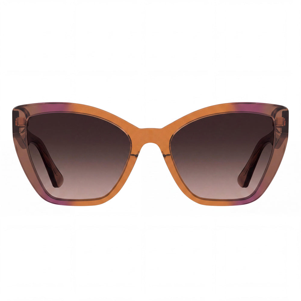 Moschino Women's MOS155/S Brown Orange Acetate Rectangular Sunglasses 55mm
